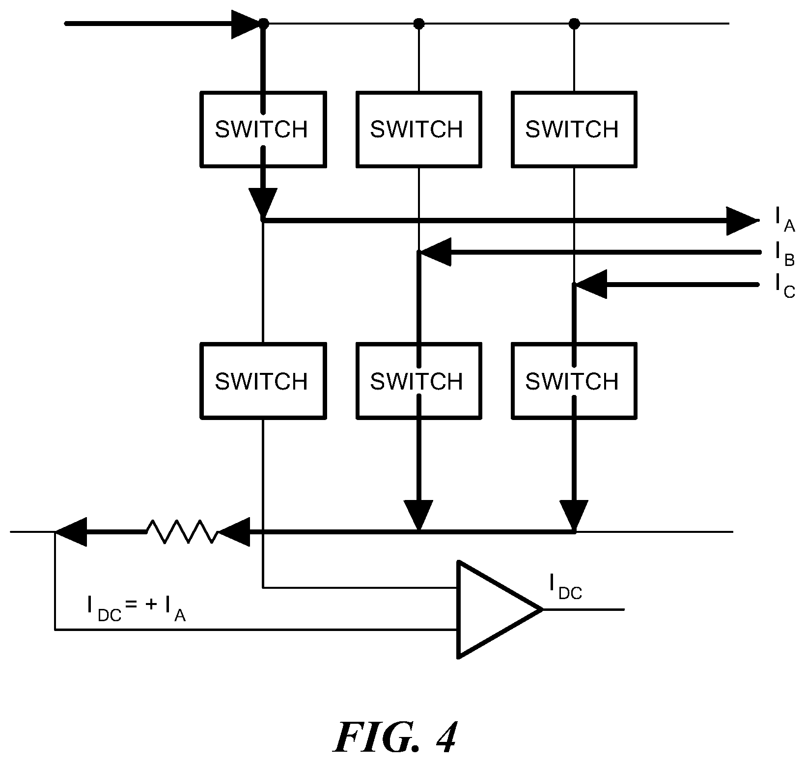 Patent US12401309 Figure 4 – Three-phase motor current measurement