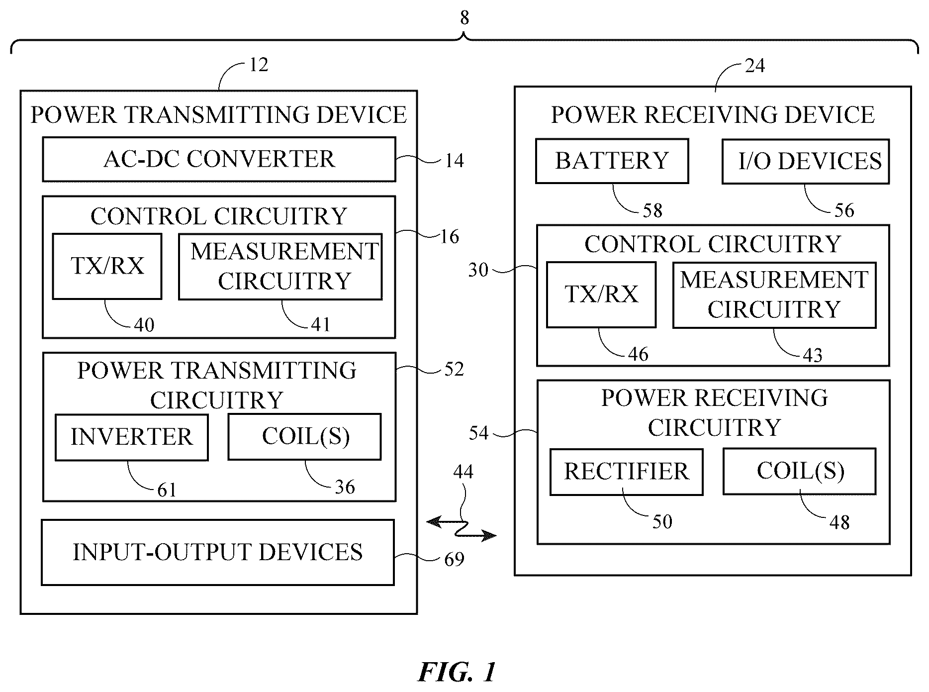 Patent US12401430 — Wireless power systems with interference mitigation — Figure 1