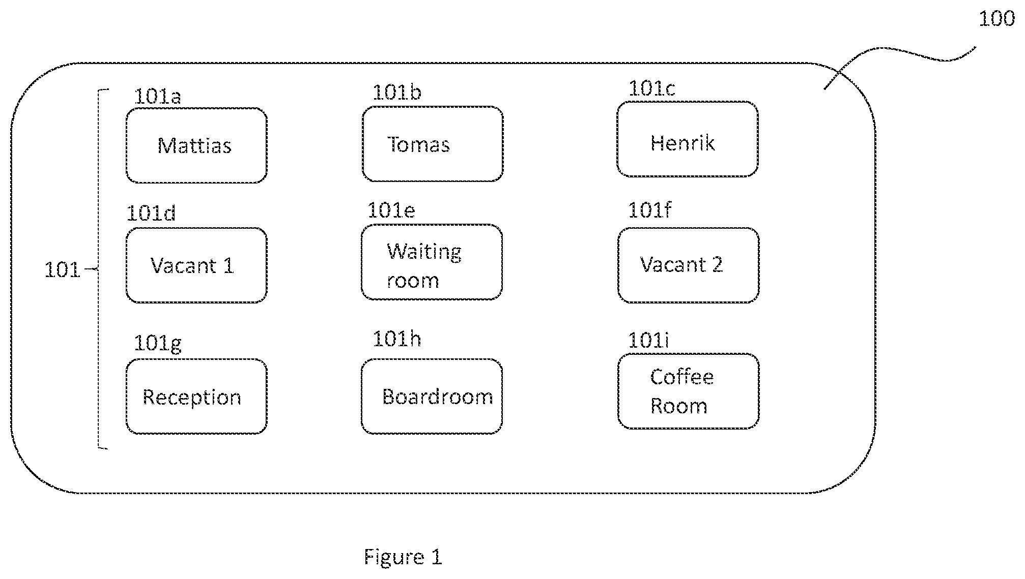 Patent US12401631 Figure 1 – Communication method and system for providing a virtual collaboration space