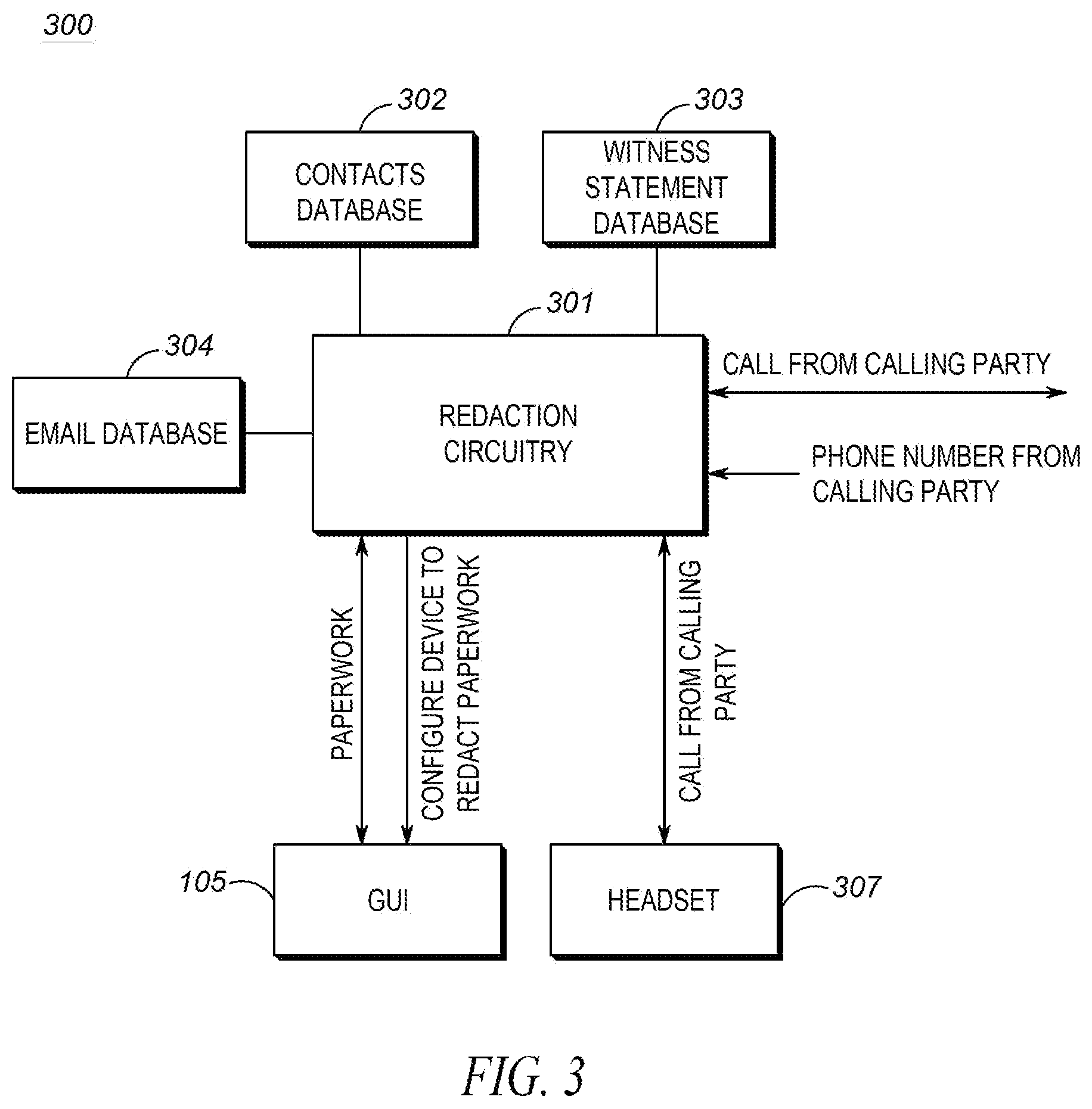 Patent US12401745 Figure 3 – Automatic redaction and un-redaction of documents