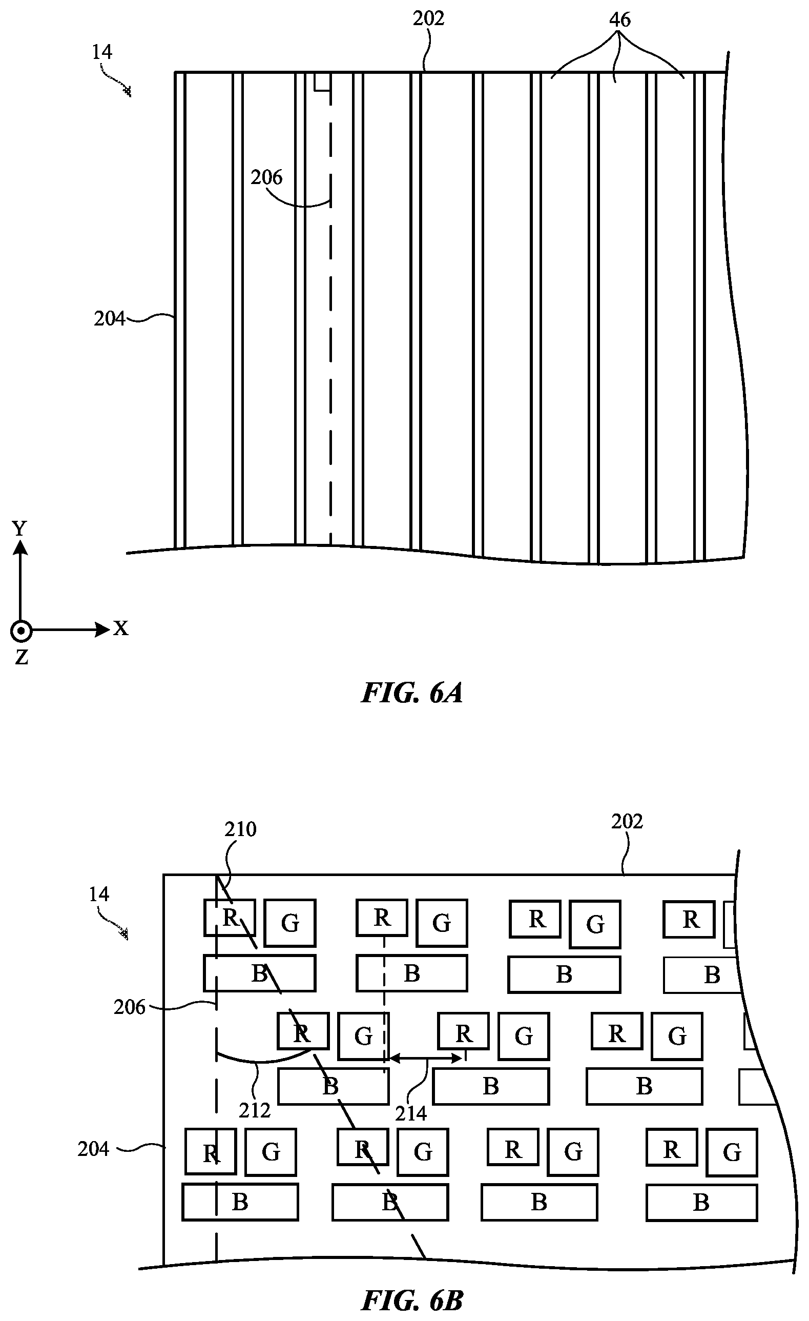 Patent US12401777 Figure 6 – Pixel arrangements for displays with lenticular lenses