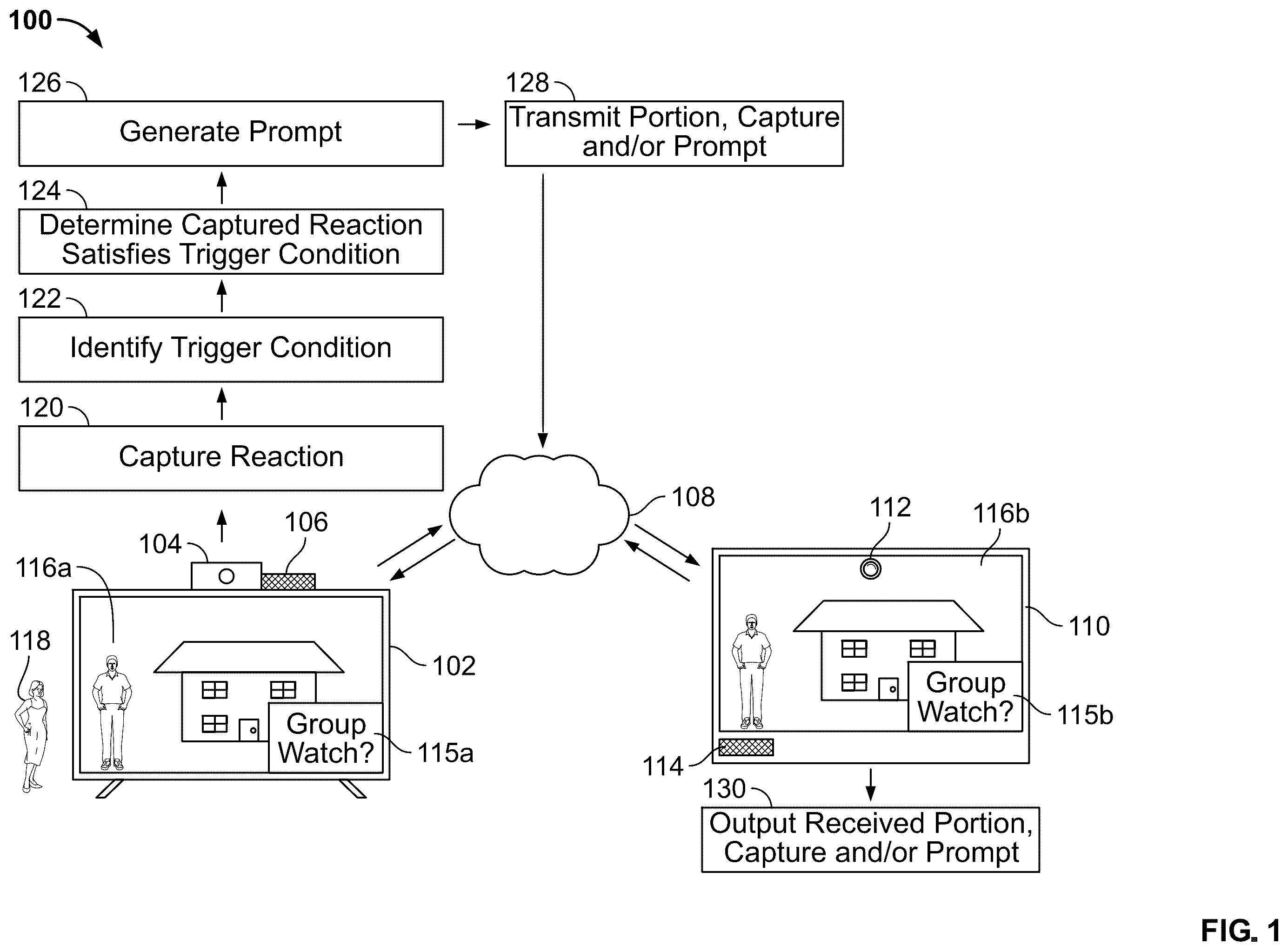 Patent US12401849 Figure 1 – Systems and methods for enhancing group media session interactions