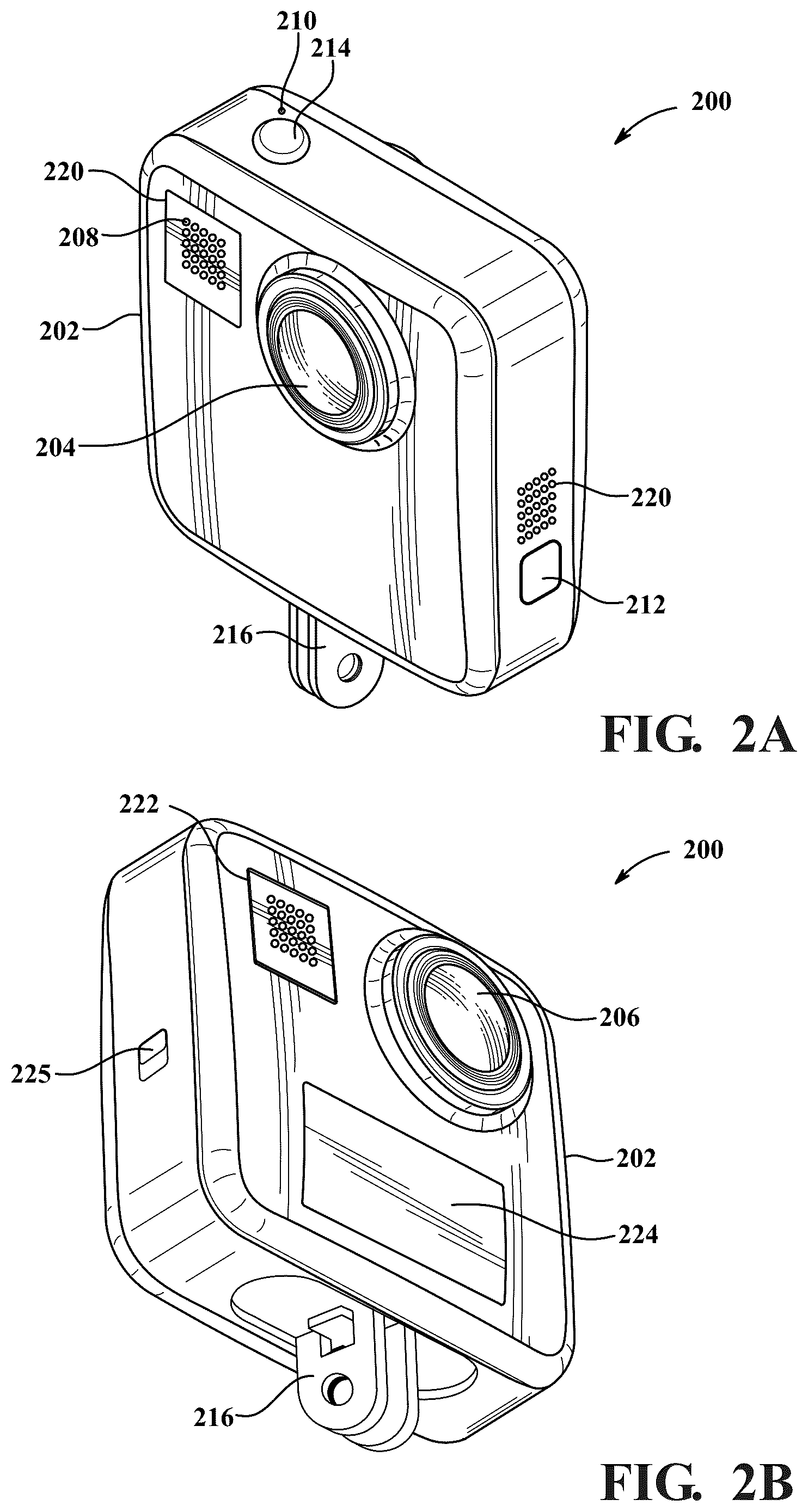 Patent US12401872 Figure 2 – Mounting structure for an integrated sensor-lens assembly in an image capture device