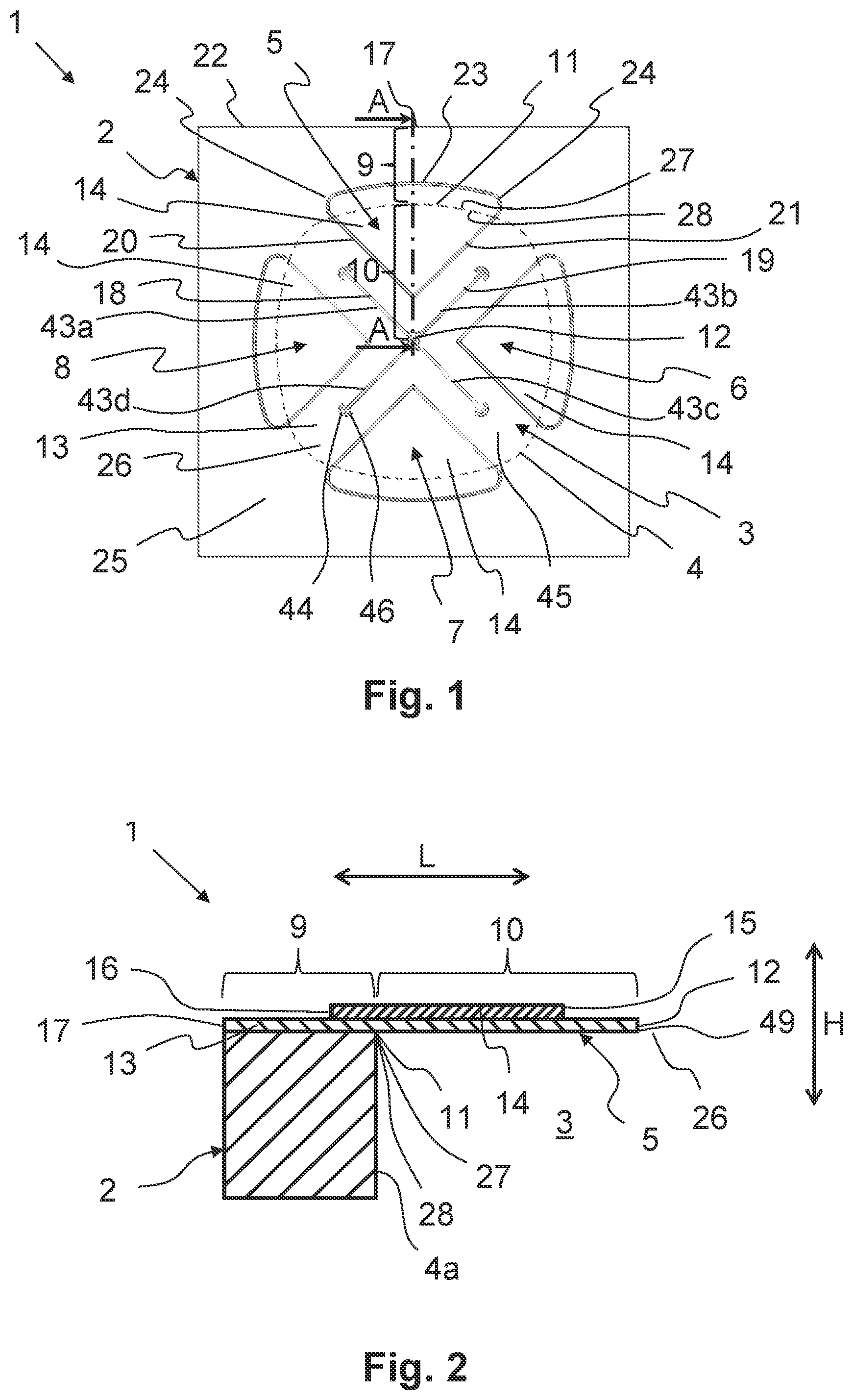 Patent US12401951 Figure 1 – MEMS sound transducer with a curved contour of a cantilever arm element