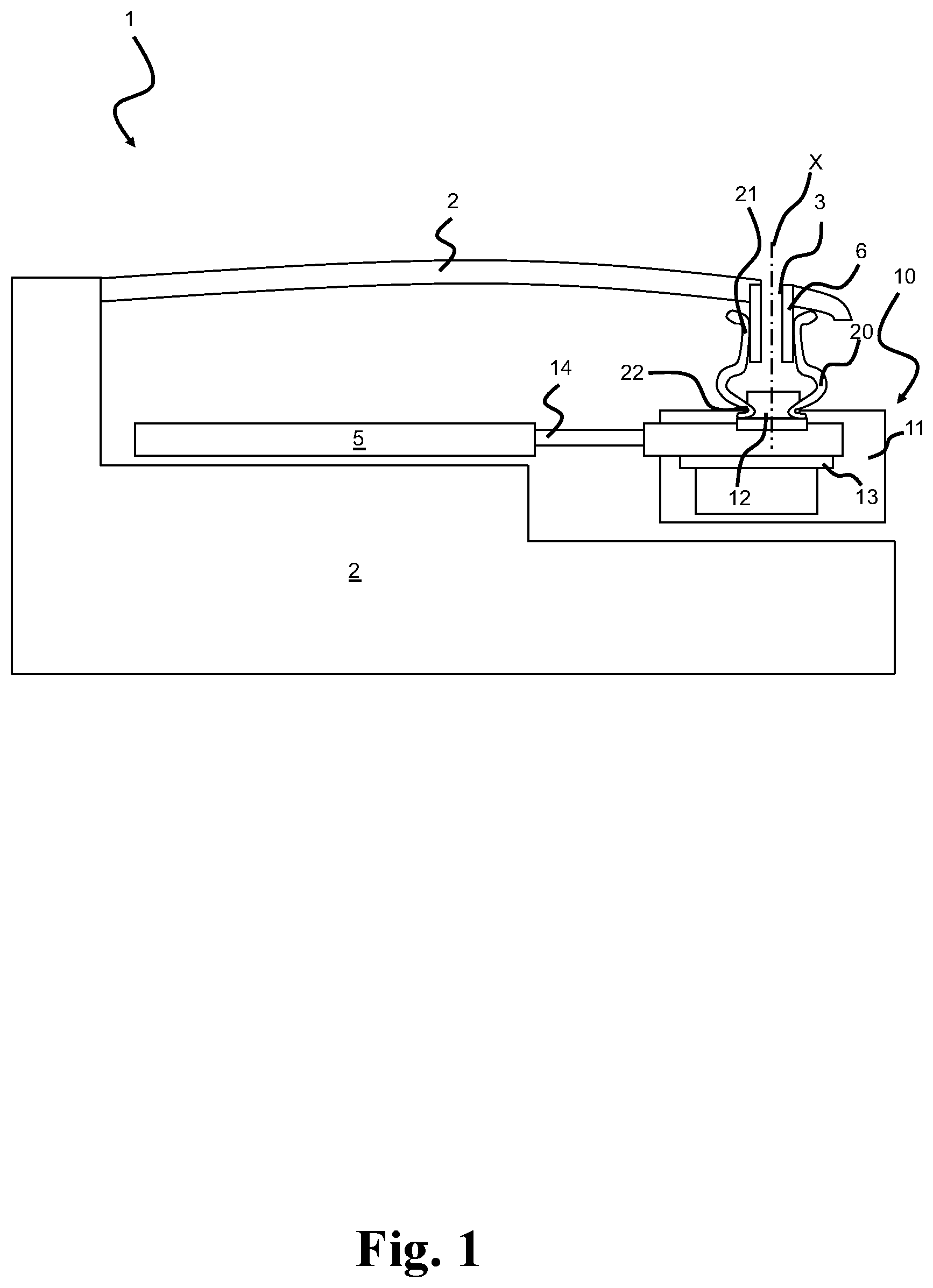 Patent US12401956 Figure 1 – Hearing device with a suspended microphone