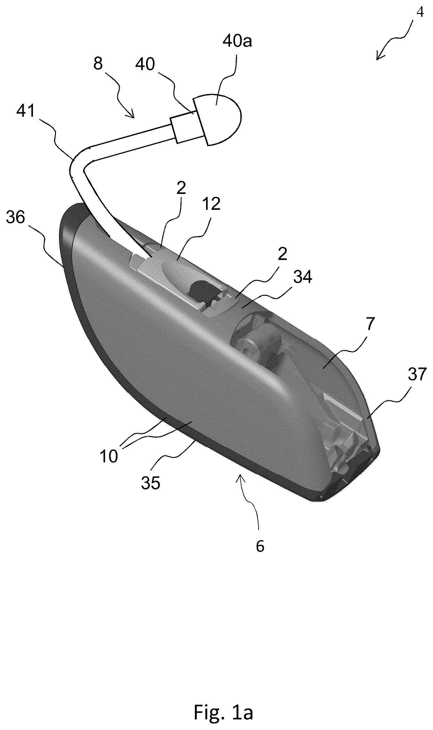 Patent US12401957 Figure 1 – Socket connector for a hearing device