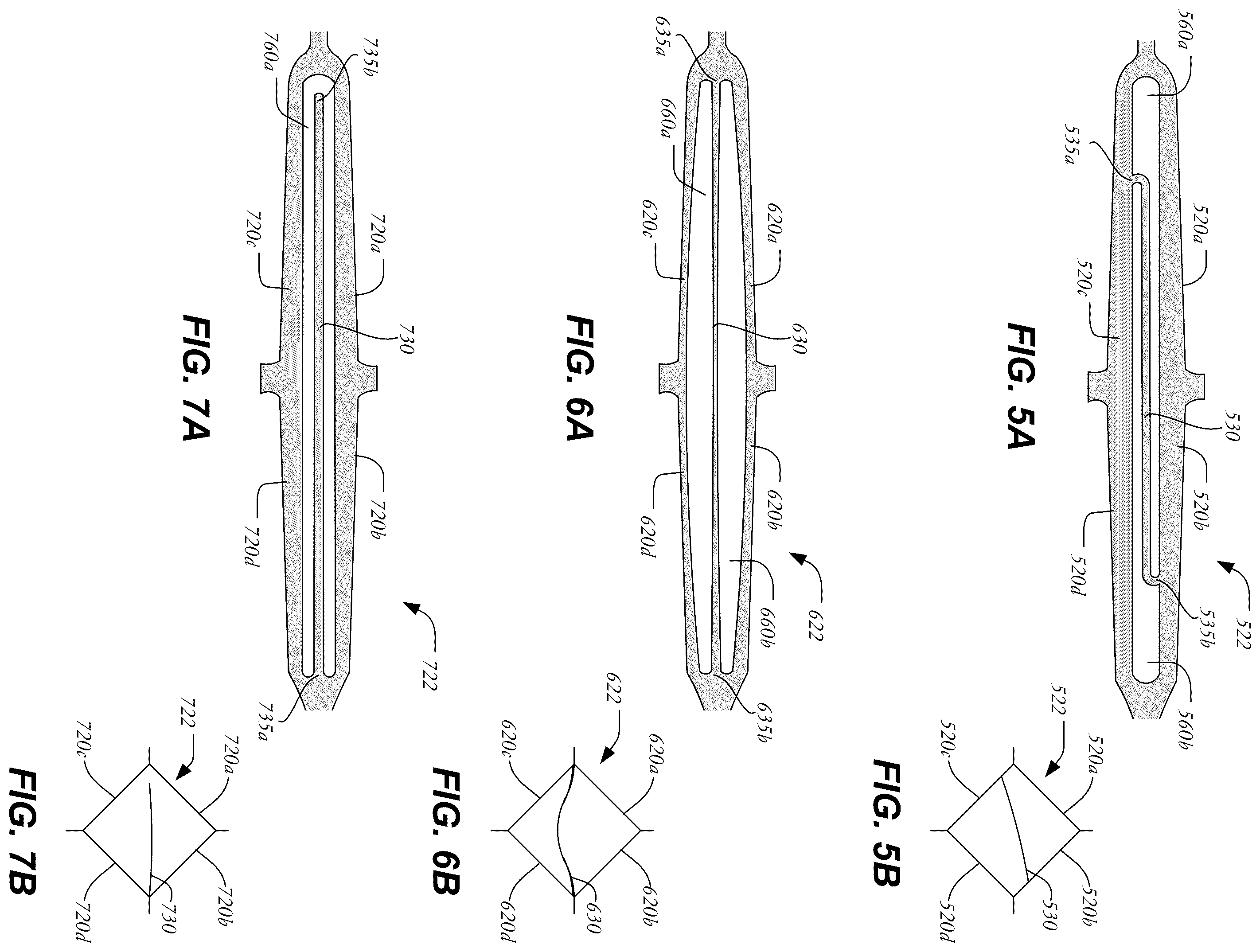 Patent US12403005 Figure 7 – Bowed runners and corresponding valve assemblies for paravalvular leak protection