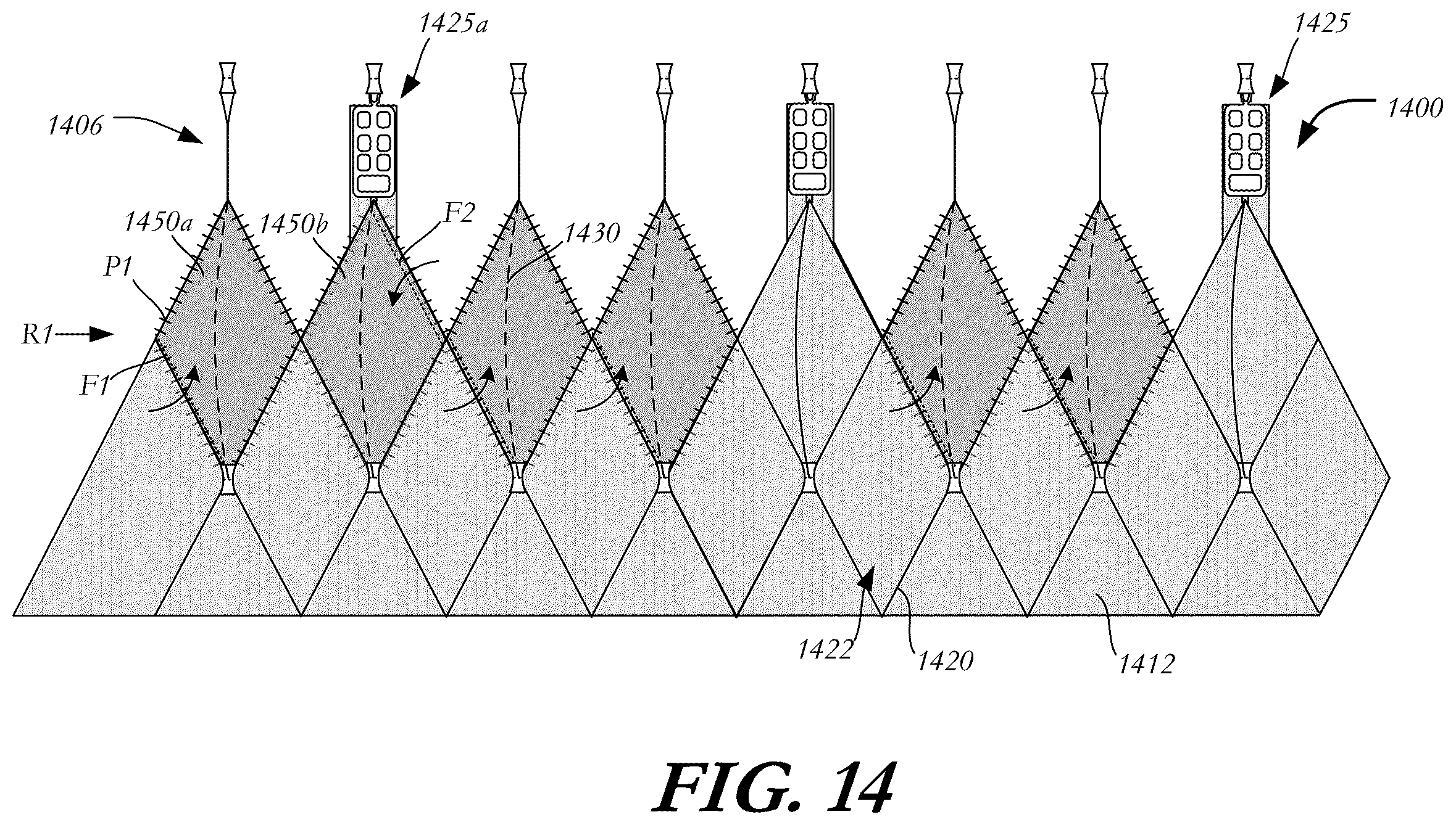 Patent US12403005 Figure 12 – Bowed runners and corresponding valve assemblies for paravalvular leak protection