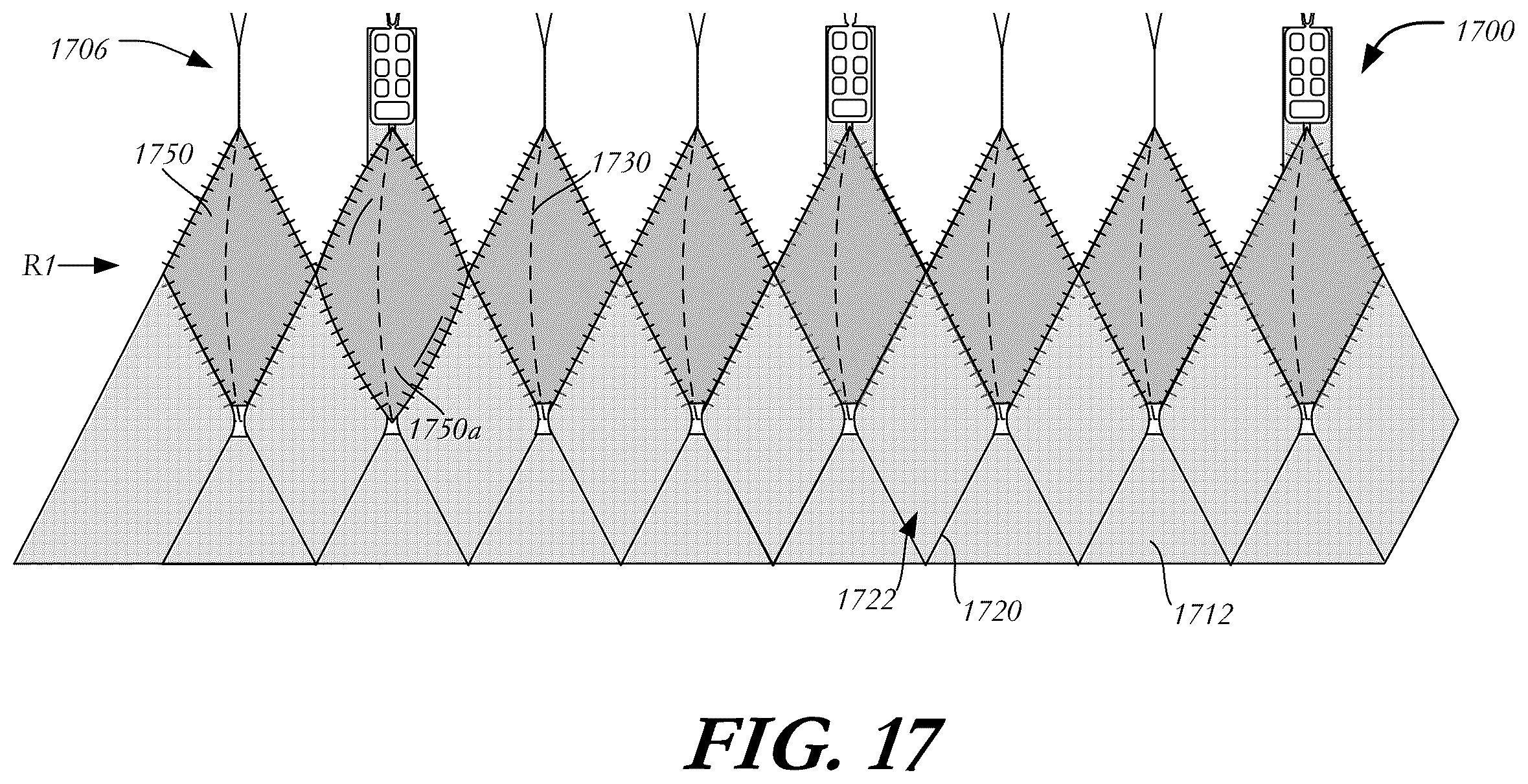 Patent US12403005 Figure 15 – Bowed runners and corresponding valve assemblies for paravalvular leak protection