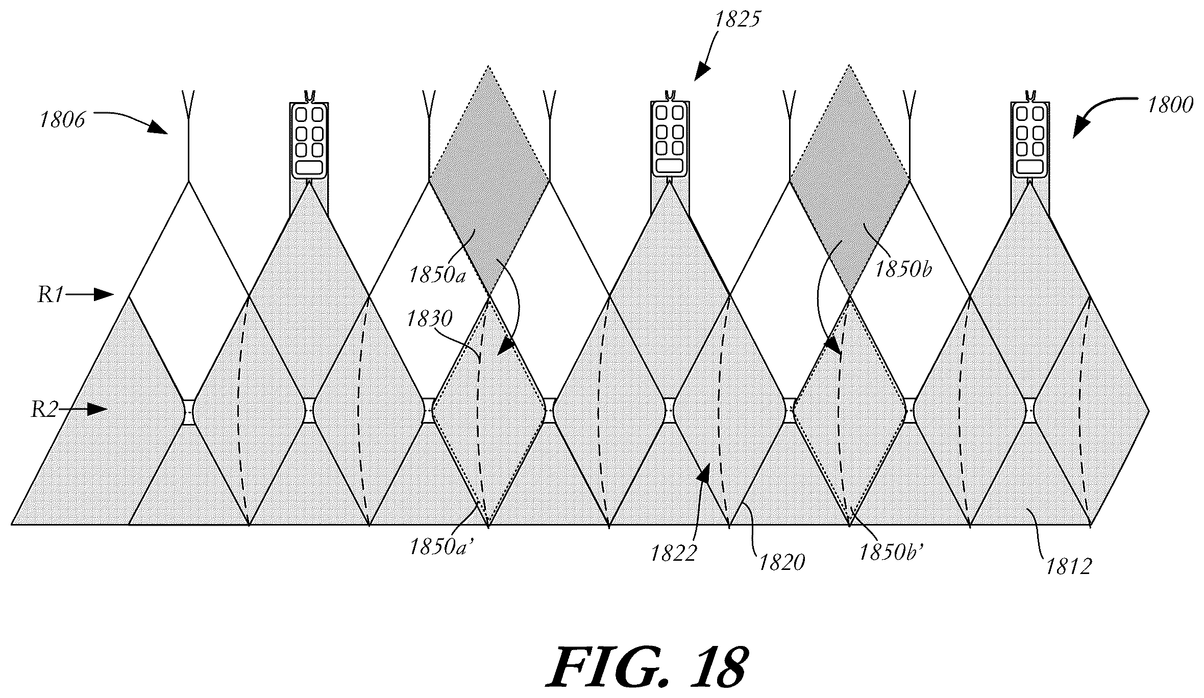 Patent US12403005 Figure 16 – Bowed runners and corresponding valve assemblies for paravalvular leak protection