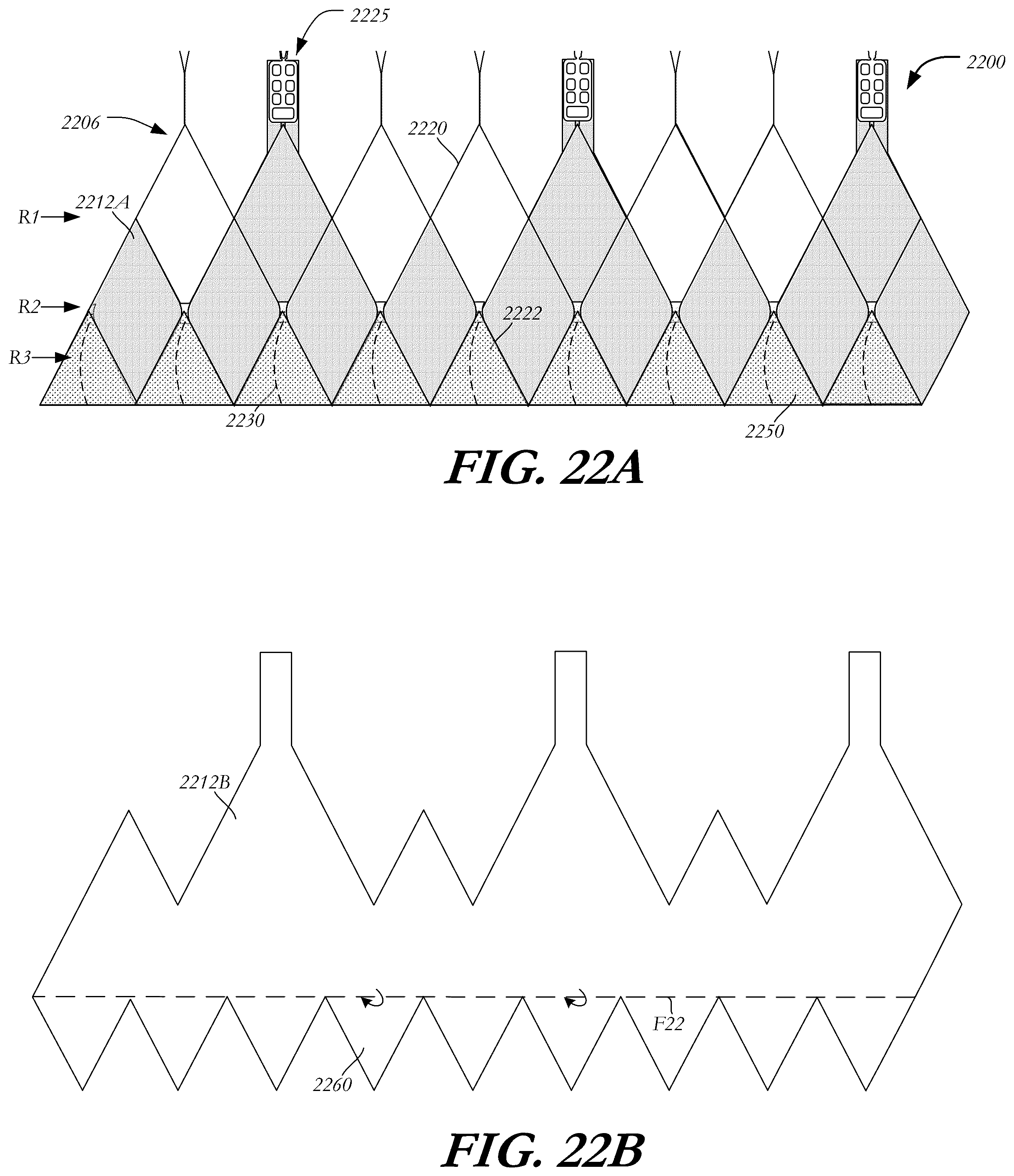 Patent US12403005 Figure 20 – Bowed runners and corresponding valve assemblies for paravalvular leak protection
