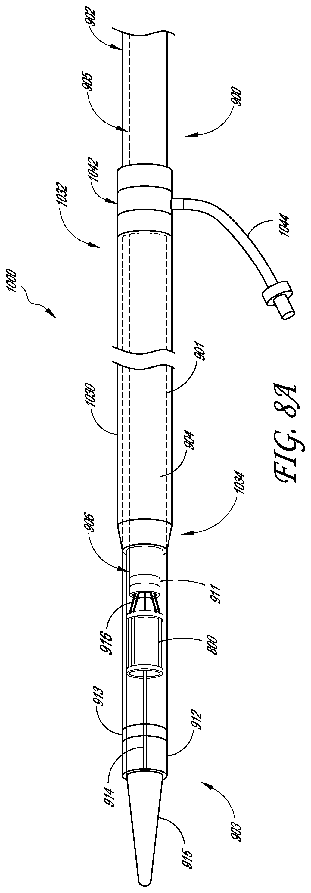 Patent US12403007 Figure 11 – Prosthetic implant delivery device with introducer catheter