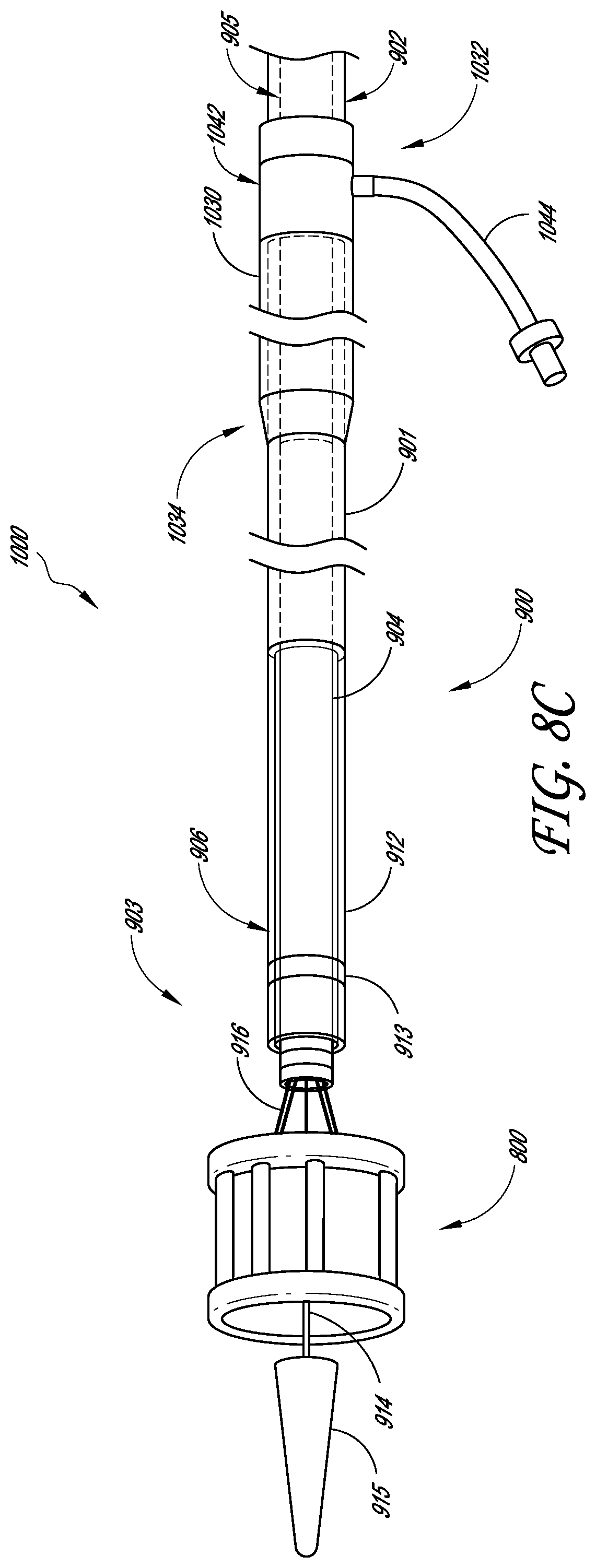 Patent US12403007 Figure 13 – Prosthetic implant delivery device with introducer catheter