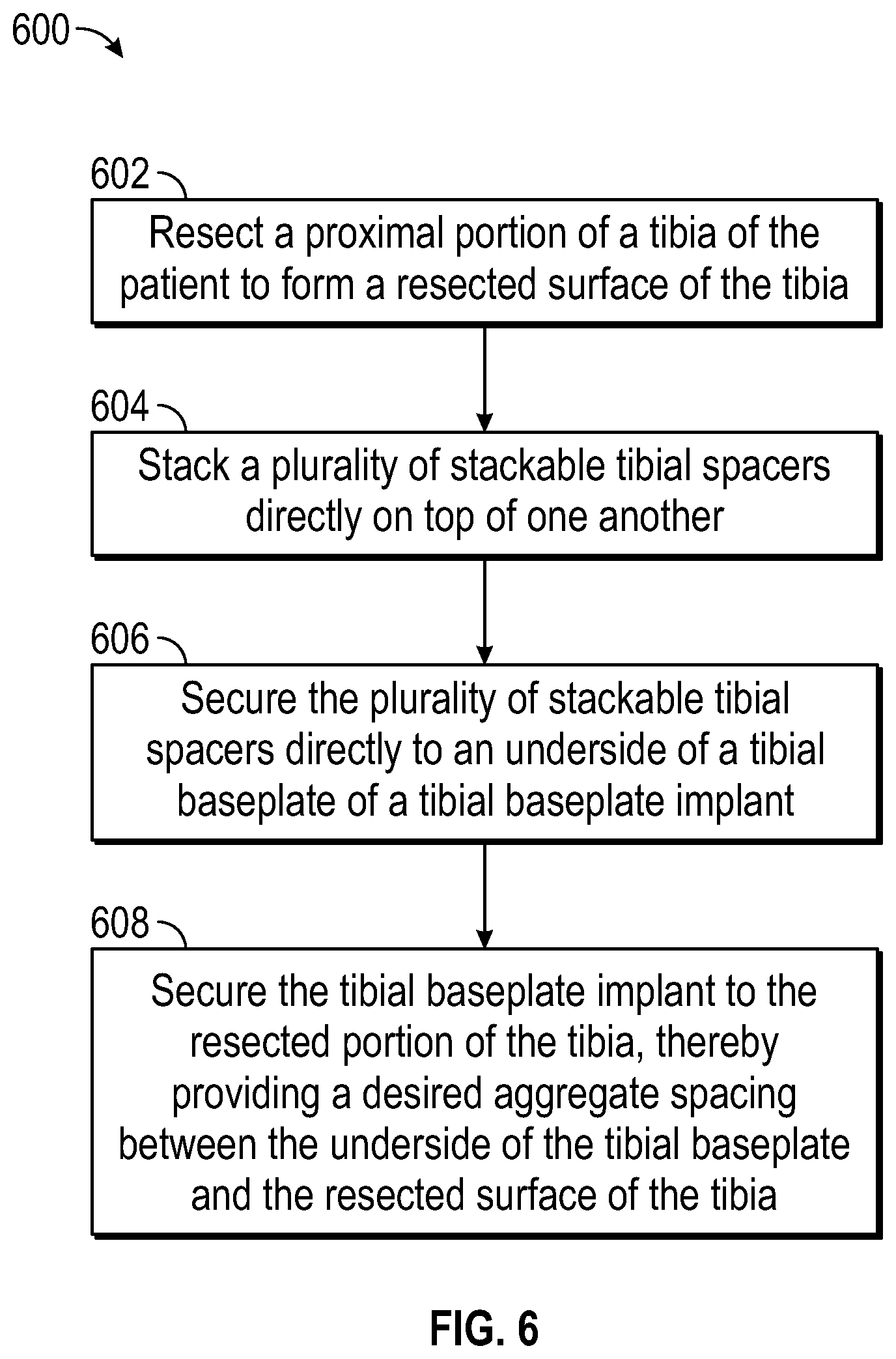 Patent US12403010 Figure 9 – Knee replacement implant having stackable spacers