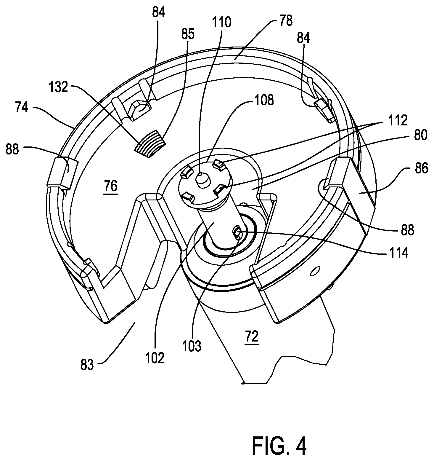 Patent US12403021 Figure 4 – System for processing bone stock including a bone cleaning head, a bone milling head and base that powers both the cleaning head and the milling head