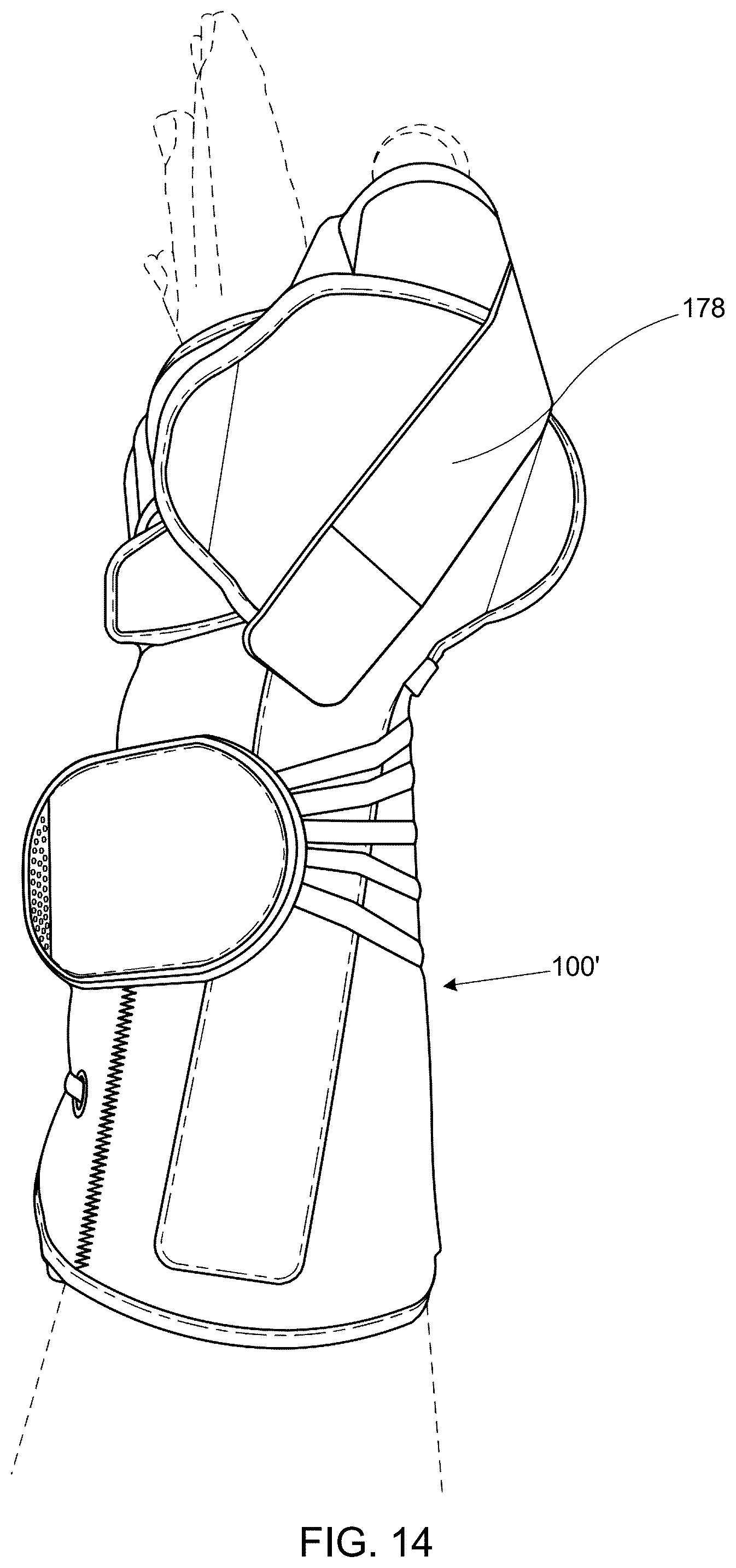 Patent US12403029 Figure 13 – Dual-handed wrist brace with enhanced thumb support