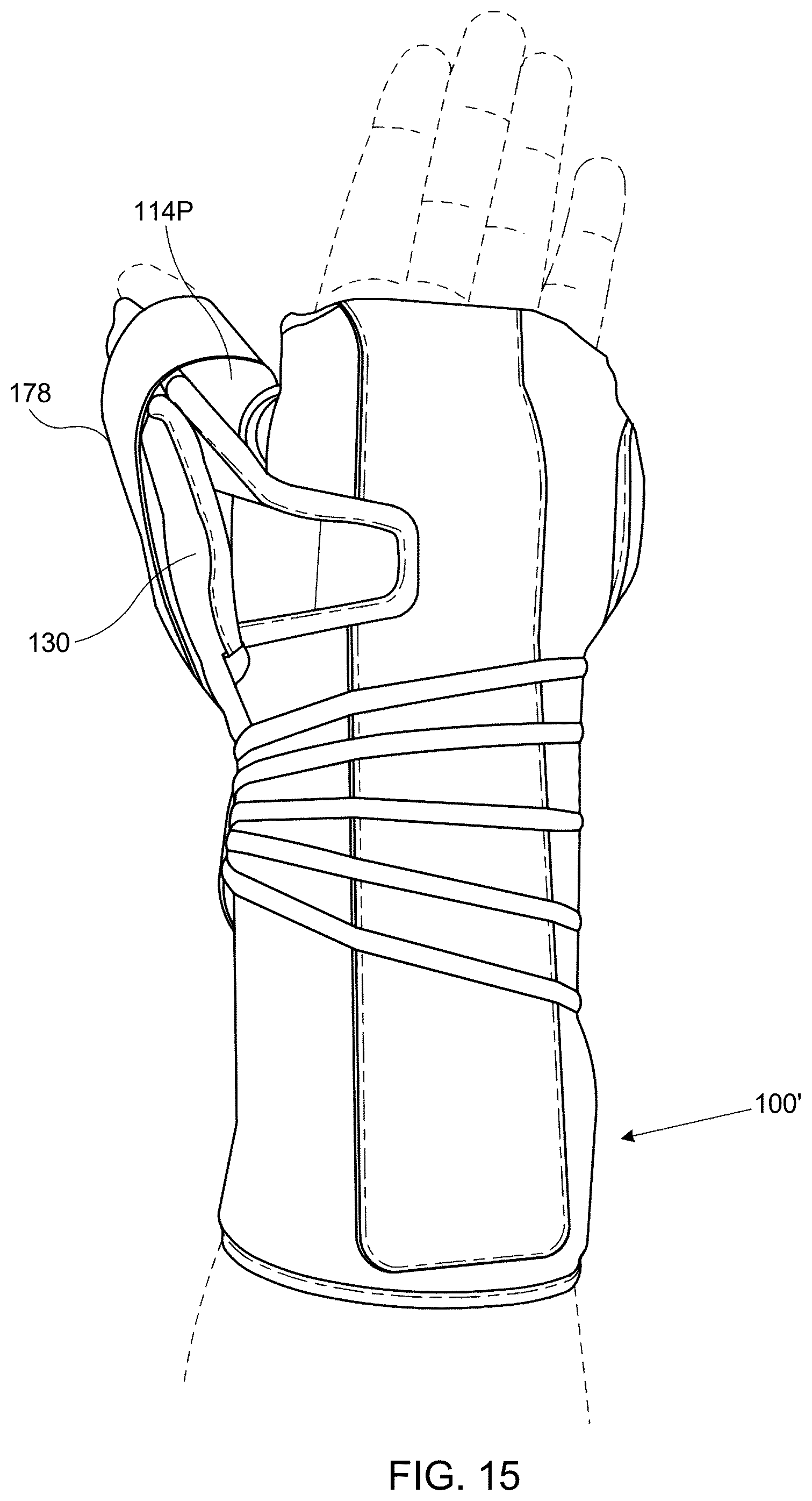 Patent US12403029 Figure 14 – Dual-handed wrist brace with enhanced thumb support