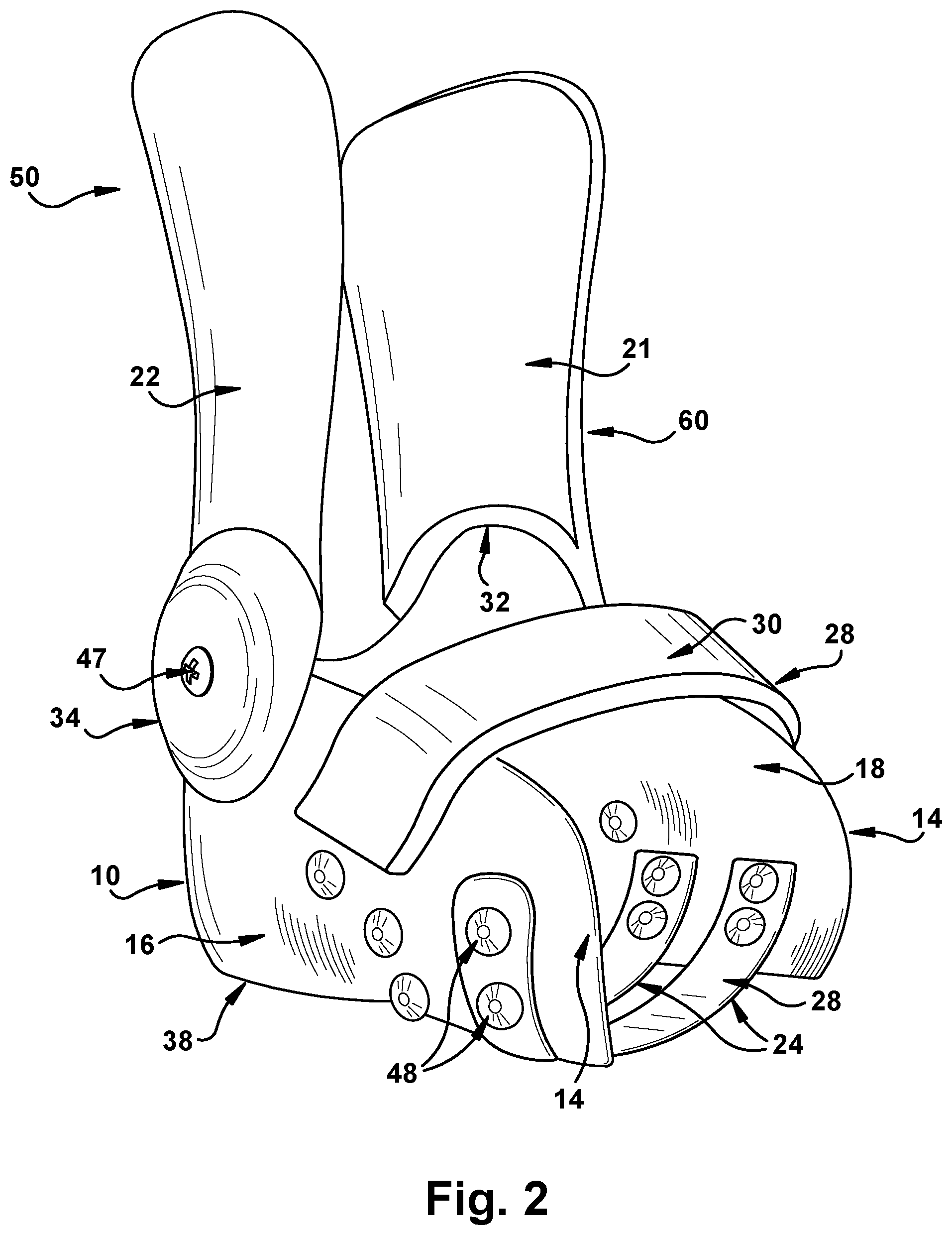 Patent US12403031 Figure 2 – External ankle brace