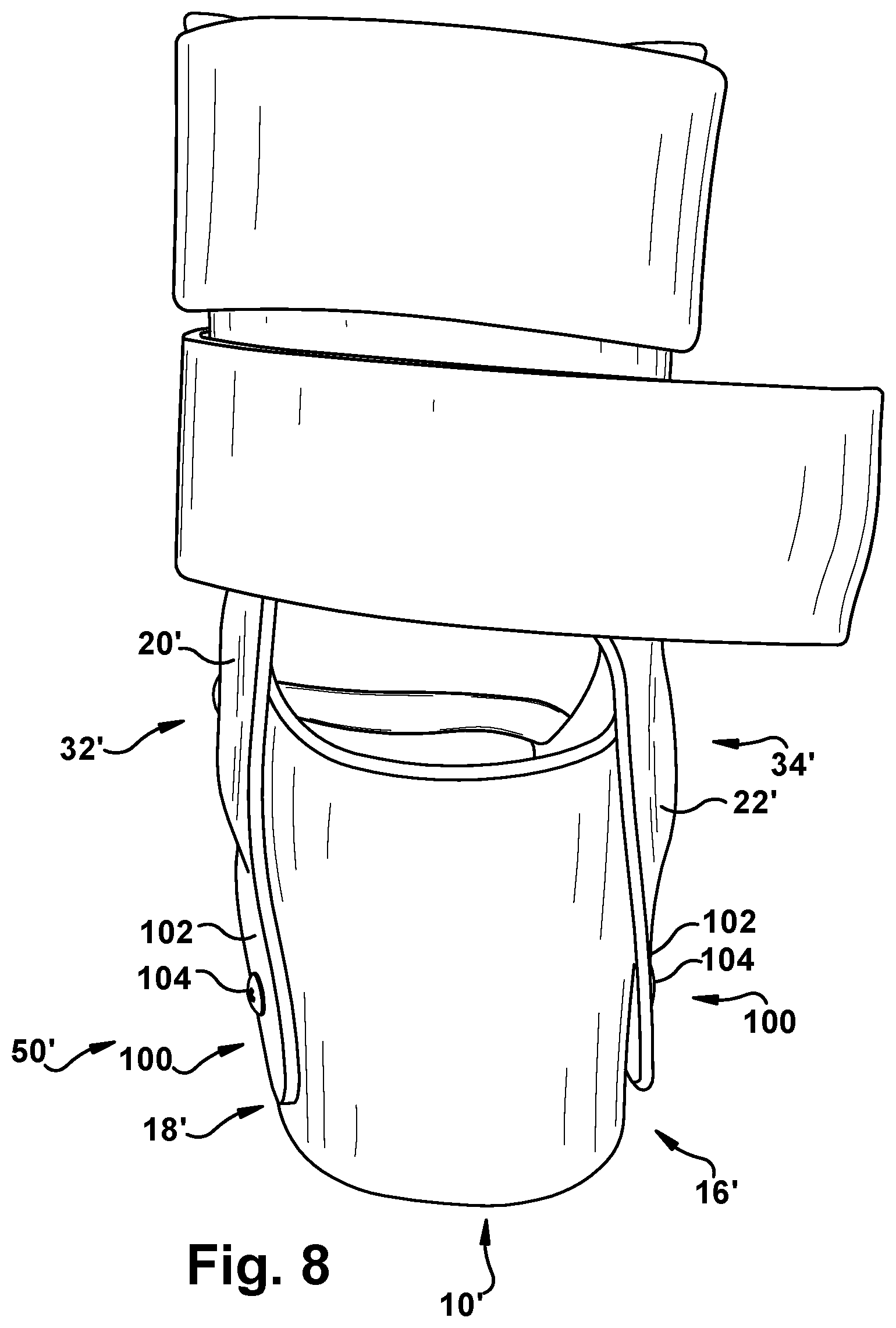 Patent US12403031 Figure 8 – External ankle brace