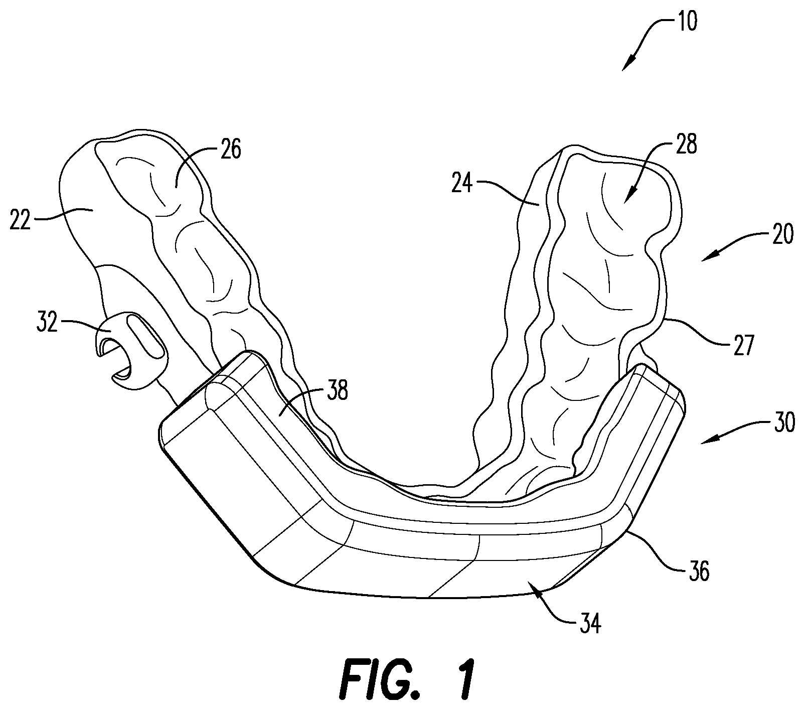 Patent US12403033 Figure 1 – Oral appliance for the treatment of sleep apnea