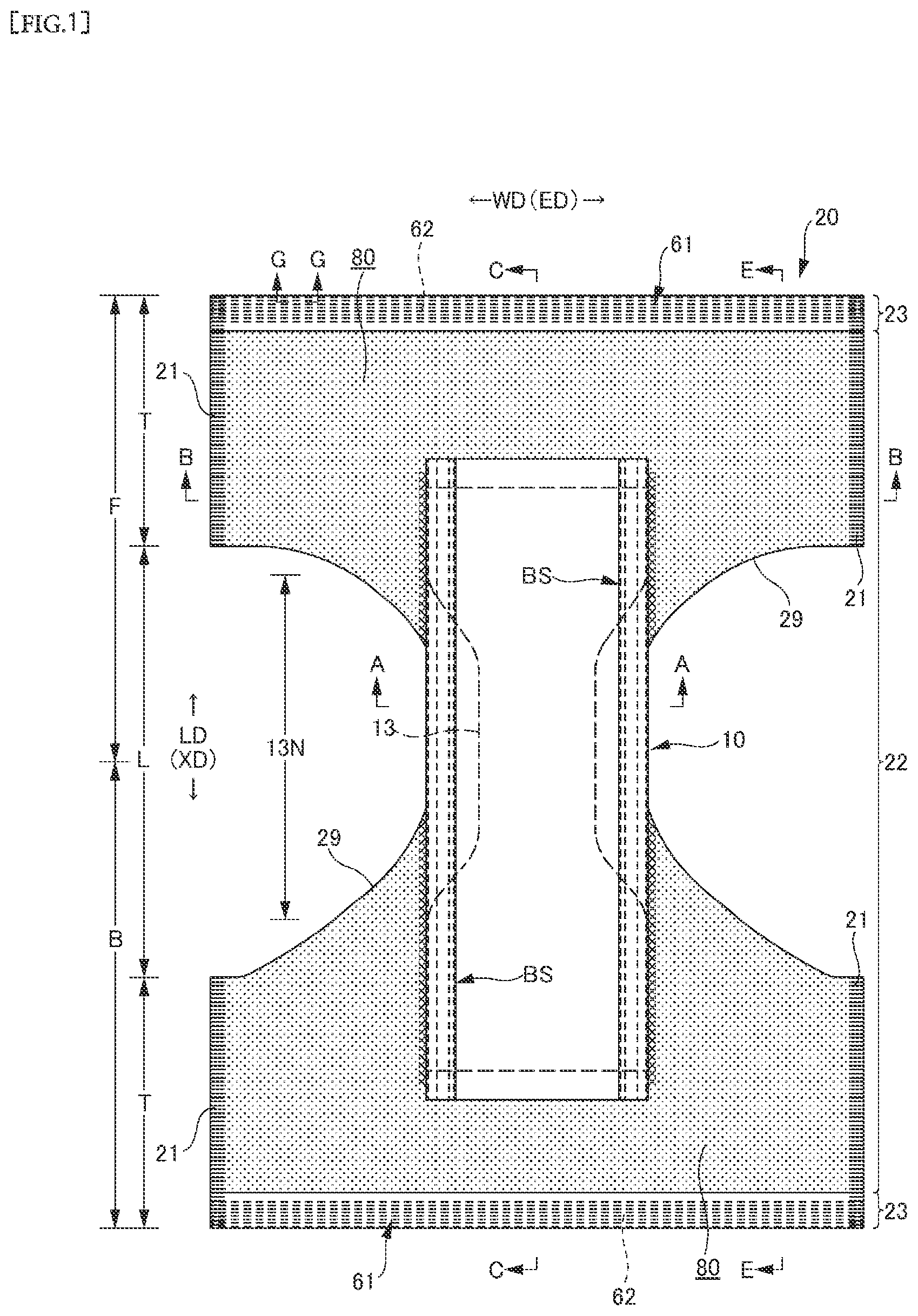 Patent US12403046 Figure 1 – Disposable wearing article