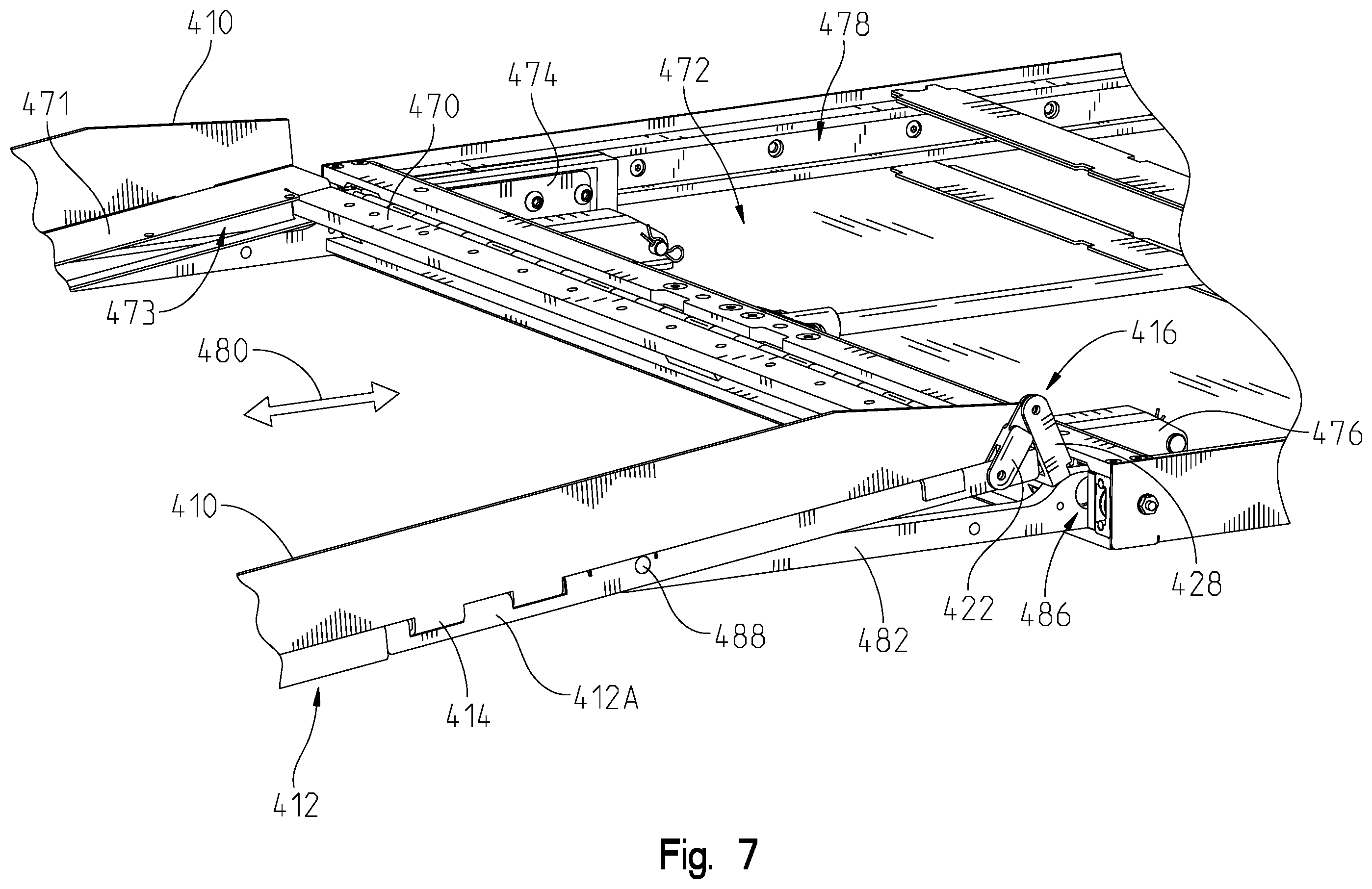 Patent US12403052 Figure 5 – Ramp siderail deployment apparatus and method
