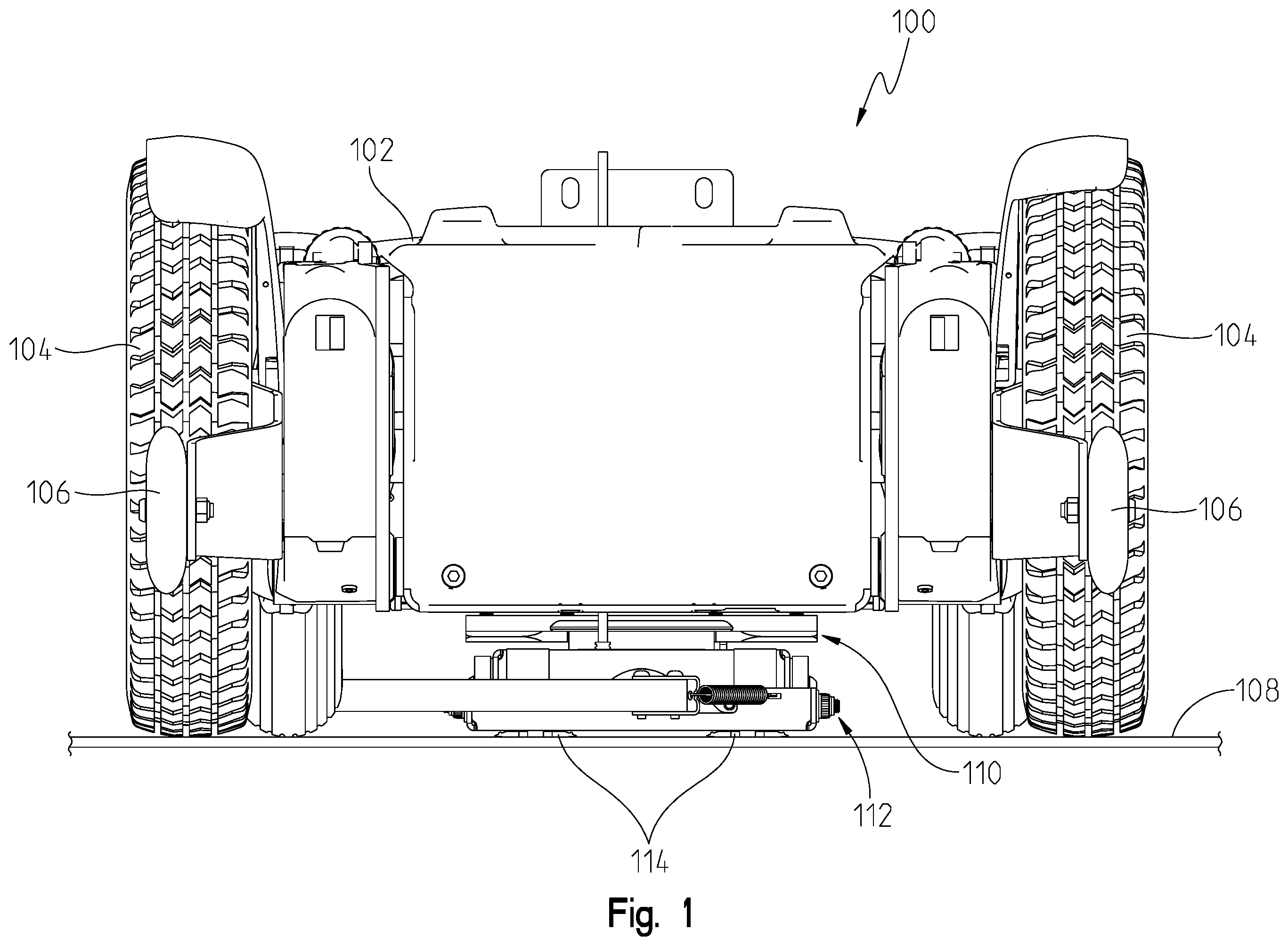 Patent US12403053 Figure 1 – Wheelchair docking system and method thereof