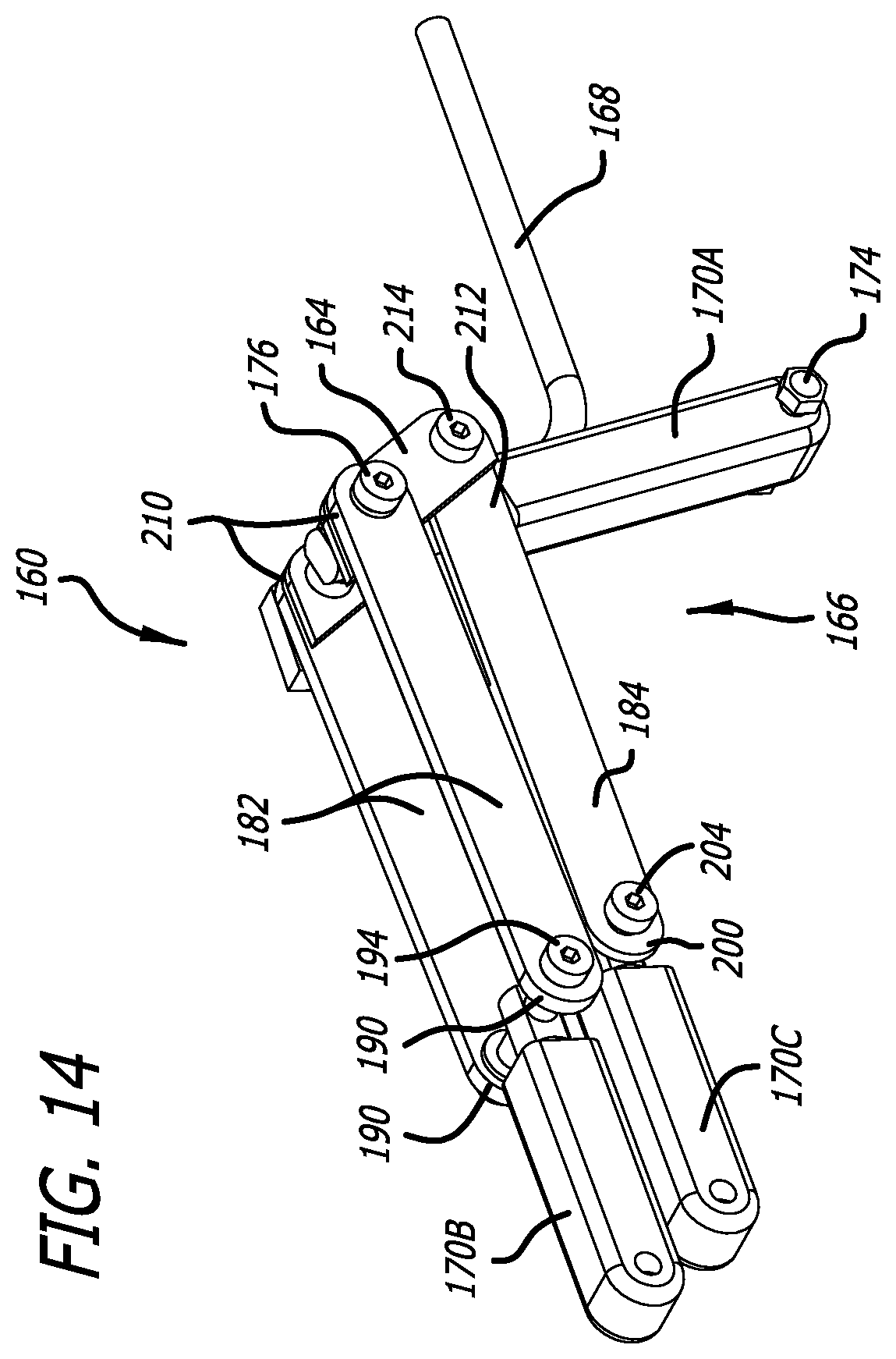Patent US12403058 Figure 15 – Reconfigurable upper leg support for a surgical frame