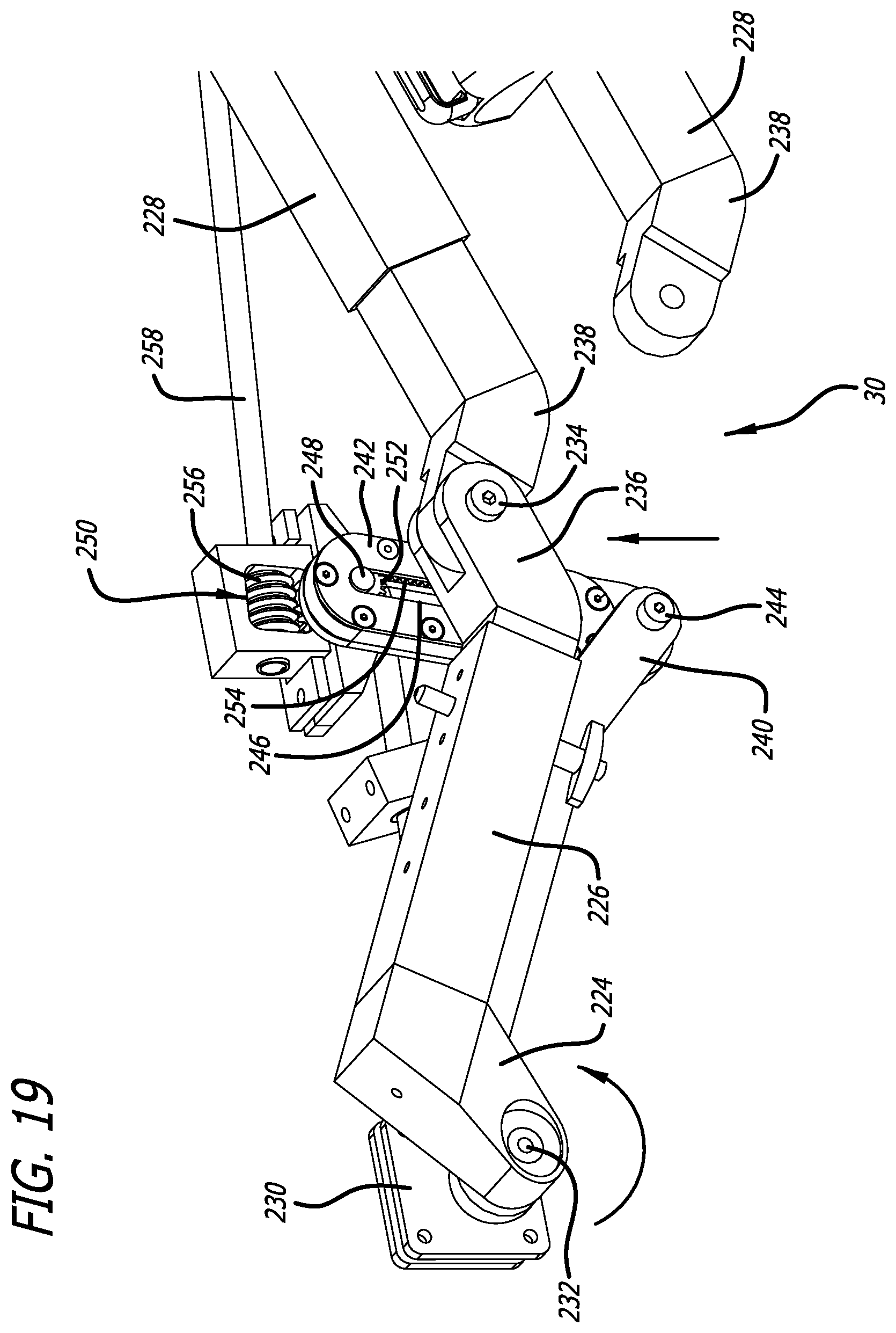 Patent US12403058 Figure 20 – Reconfigurable upper leg support for a surgical frame