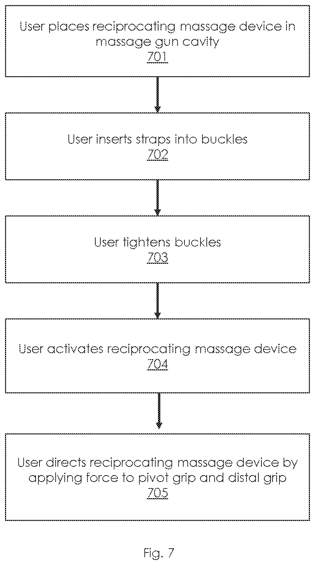 Patent US12403063 Figure 8 – Extended handle mechanism for percussive massage device and method of use