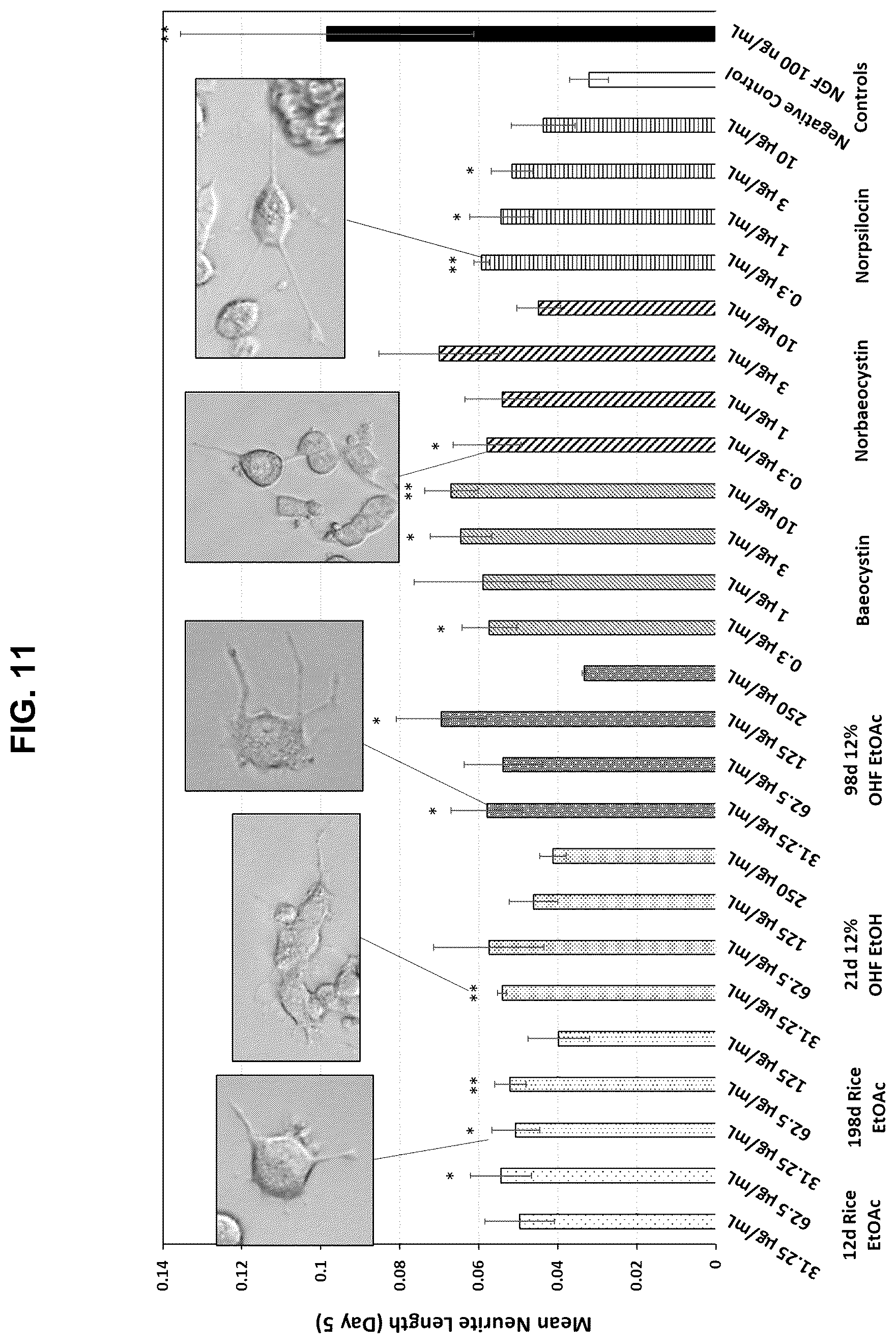 Patent US12403150 Figure 11 – Tryptamine compositions for enhancing neurite outgrowth