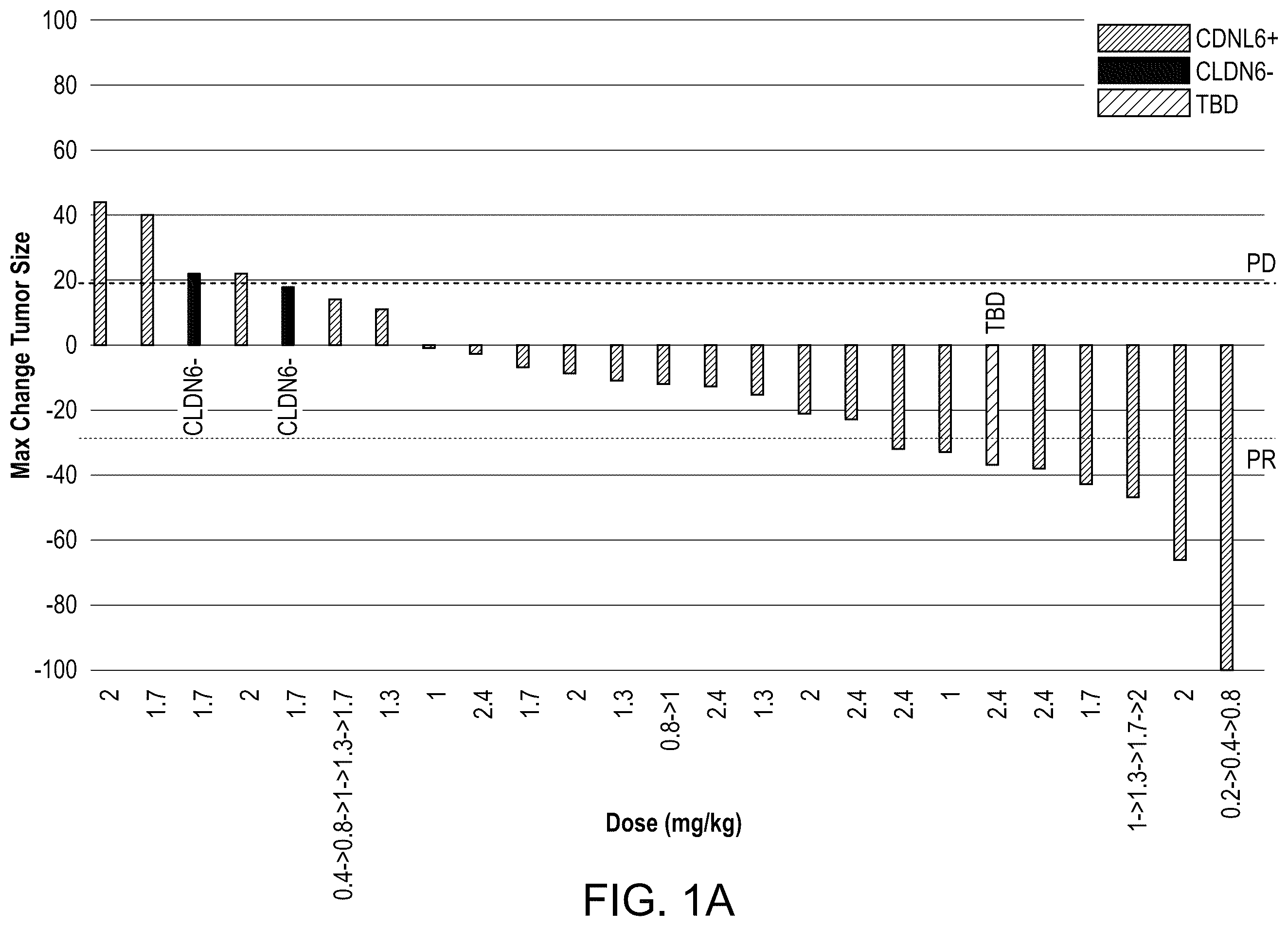 Patent US12403202 Figure 1 – Dosage of claudin-6 conjugates for cancer treatment