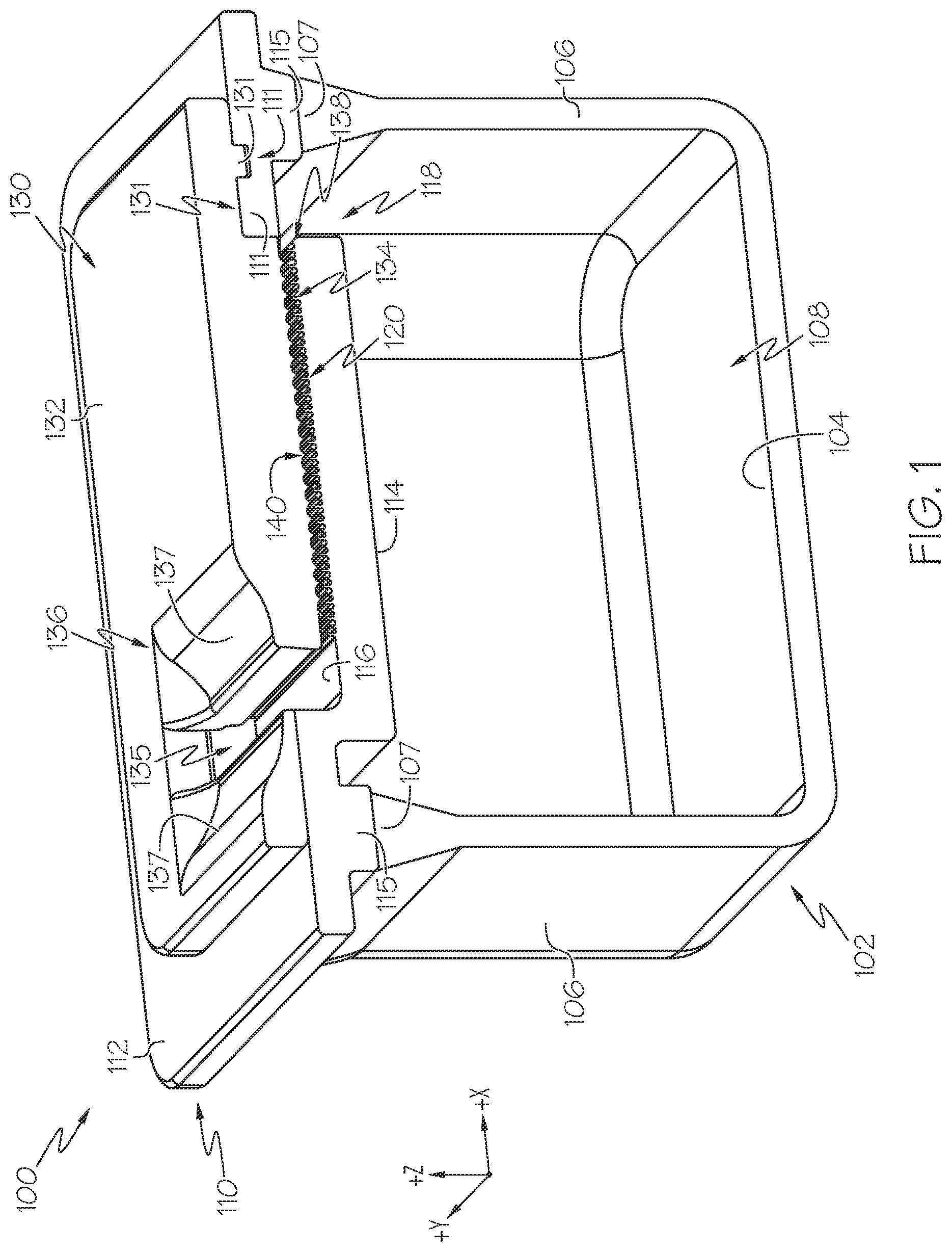 Patent US12403212 Figure 1 – Reusable tortuous path filters for sterilization containers