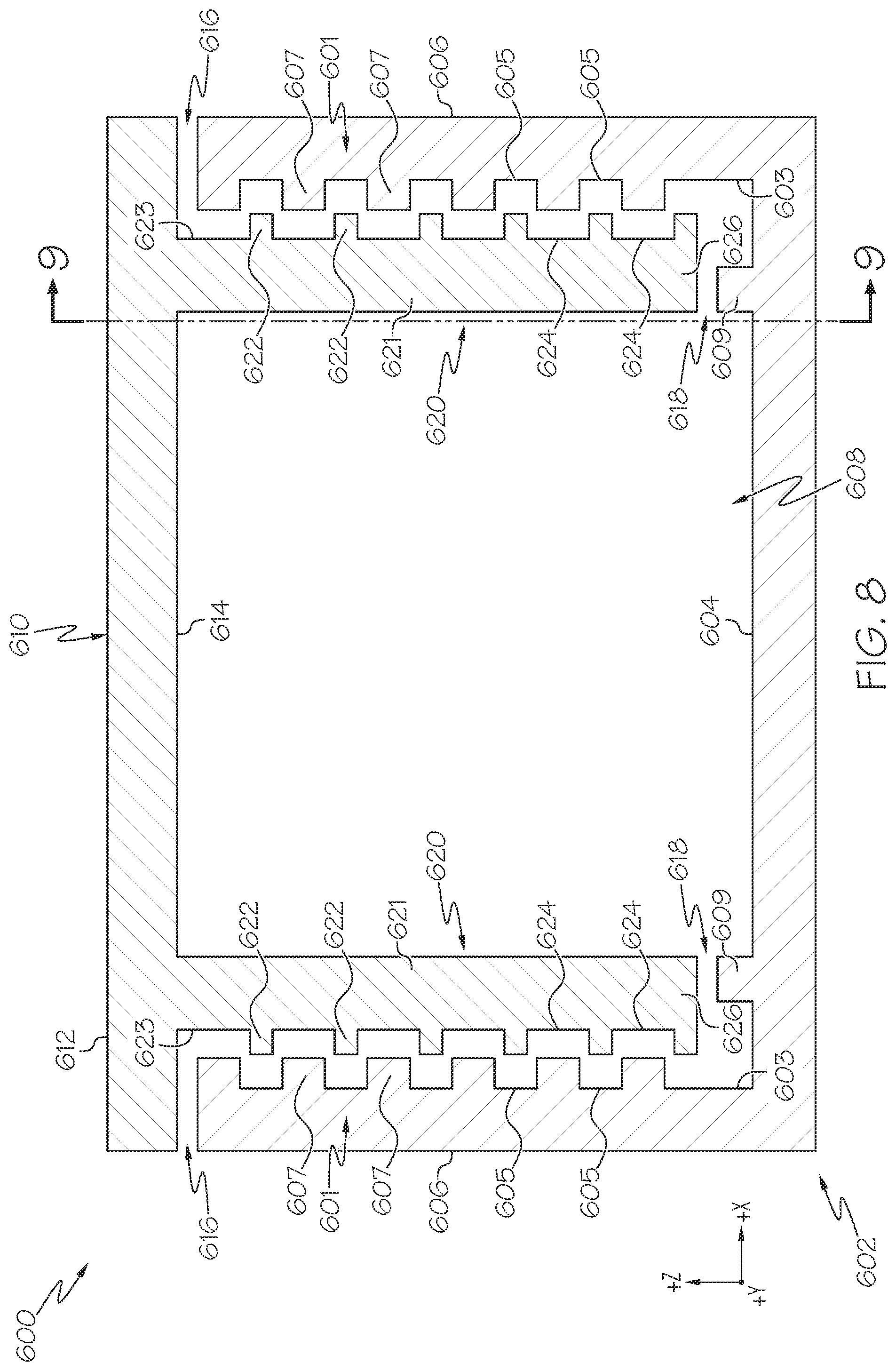 Patent US12403212 Figure 9 – Reusable tortuous path filters for sterilization containers