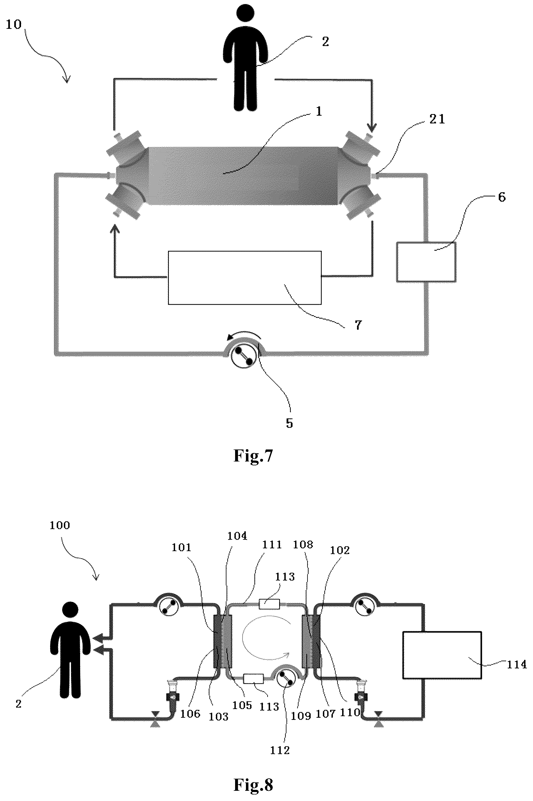 Patent US12403229 Figure 4 – Dialysis device for use with interface media, dialysis systems, use of dialysis device, method for establishing dialysis system, method for filling and/or priming dialysis system and method for removing air from dialysis system