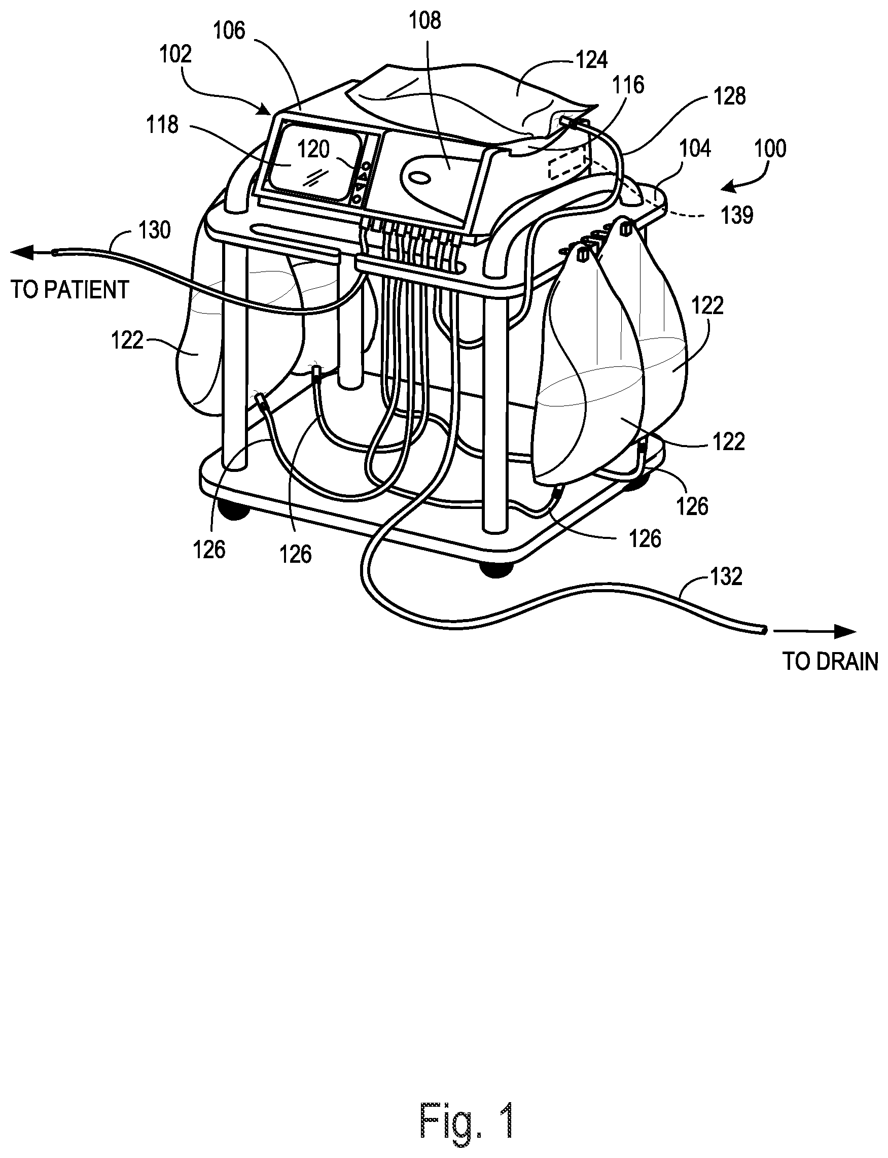 Patent US12403231 Figure 1 – Smart dialysis bag detection system