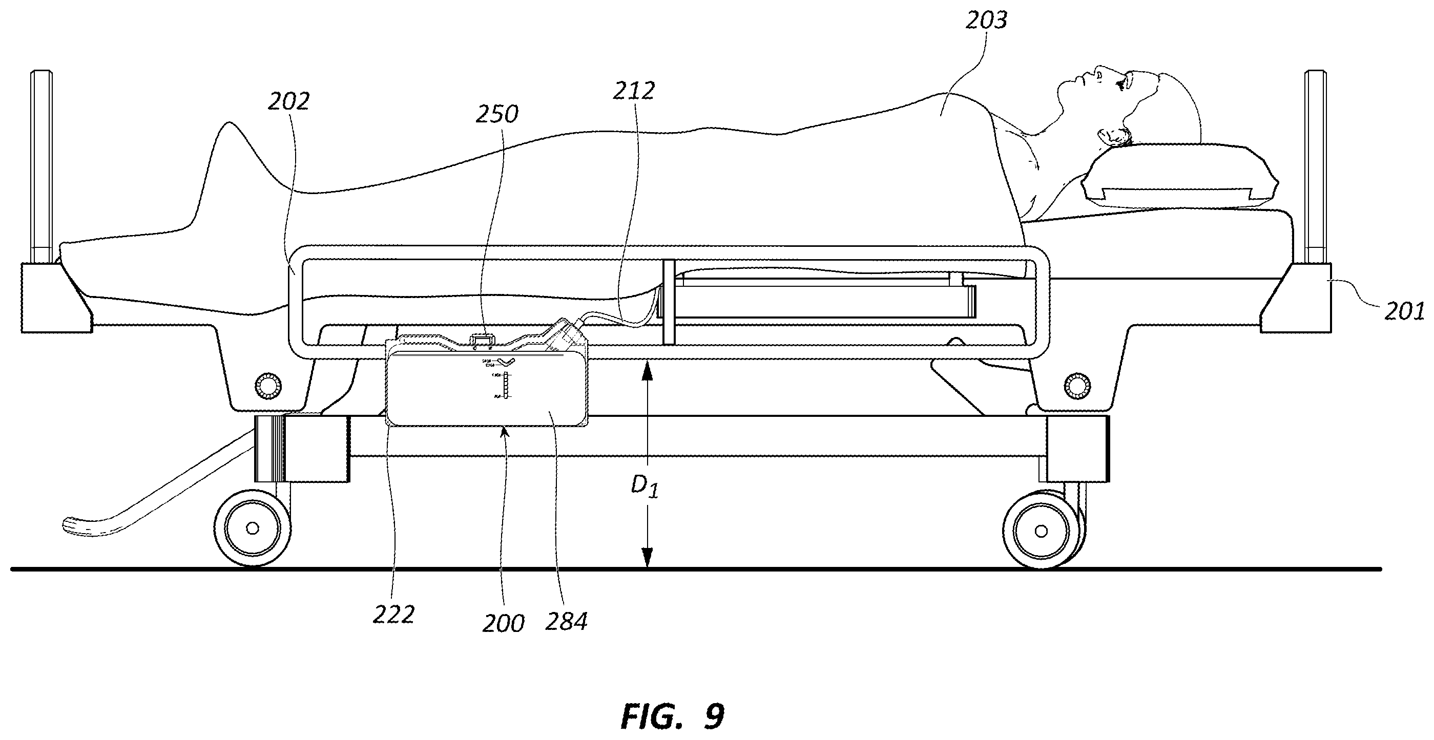 Patent US12403233 Figure 9 – Dual drainage bag, assemblies, and related methods