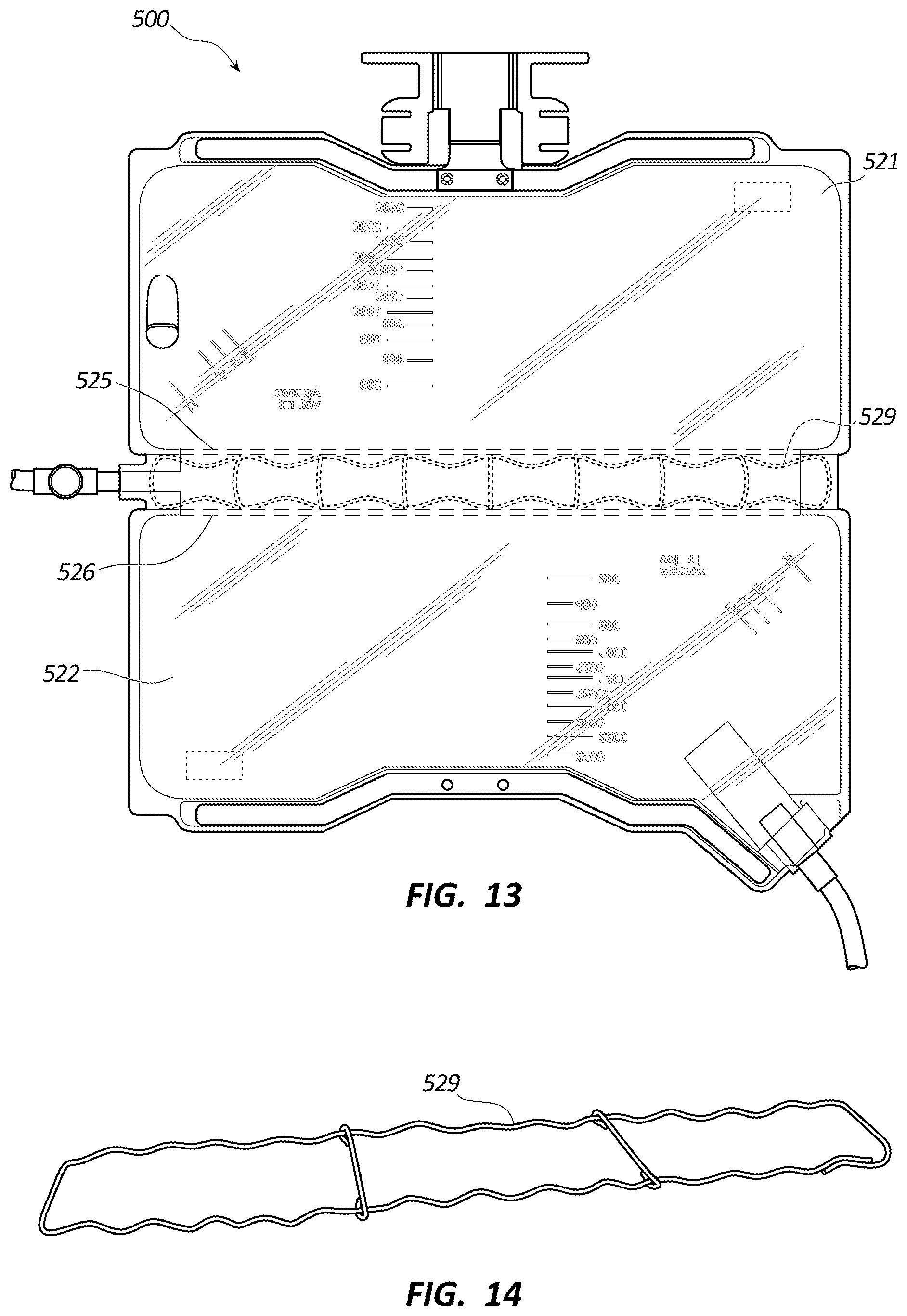 Patent US12403233 Figure 13 – Dual drainage bag, assemblies, and related methods