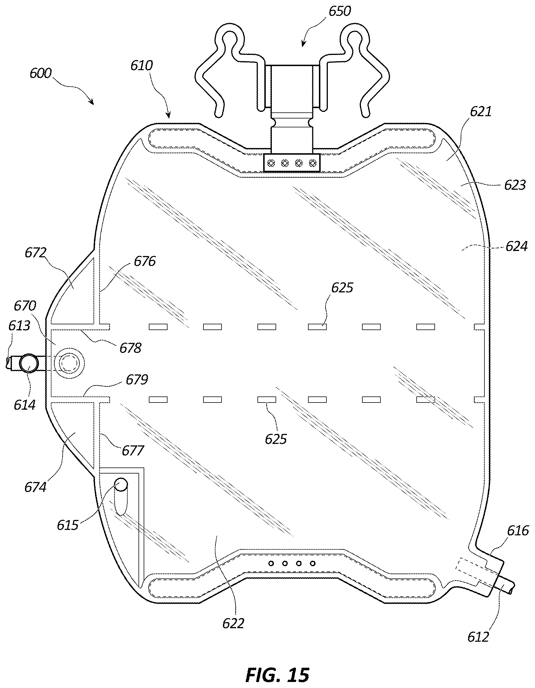 Patent US12403233 Figure 14 – Dual drainage bag, assemblies, and related methods