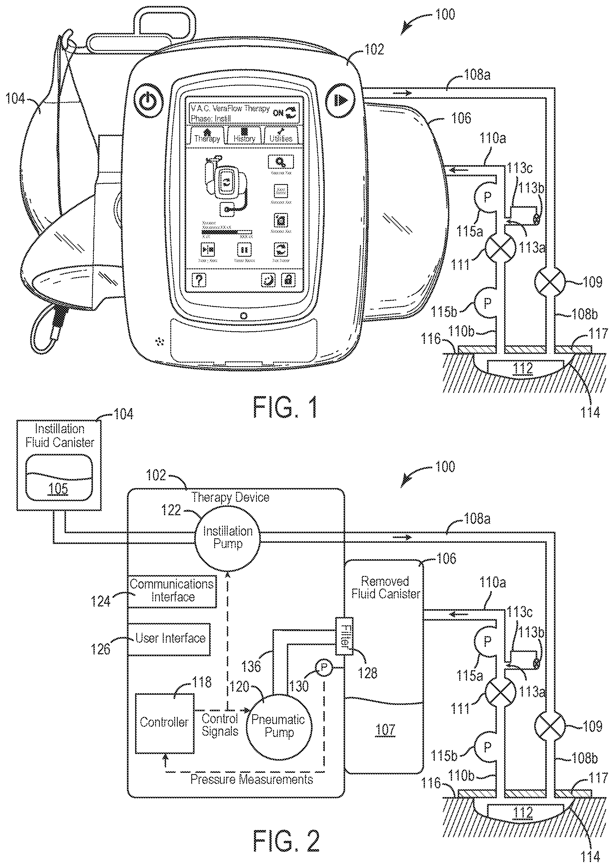 Patent US12403235 — Wound therapy system with internal alternating orifice — Figure 1