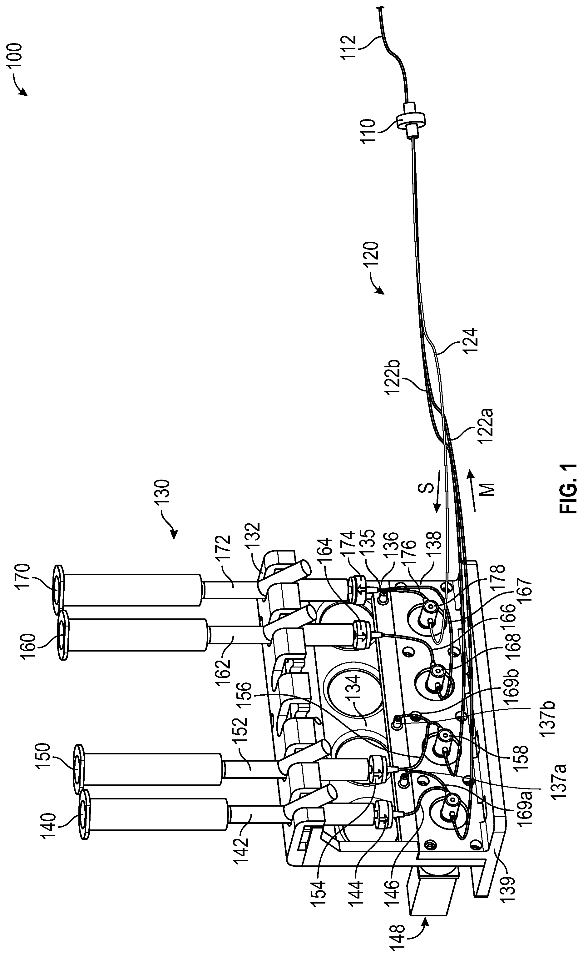 Patent US12403240 Figure 1 – Syringe control assembly
