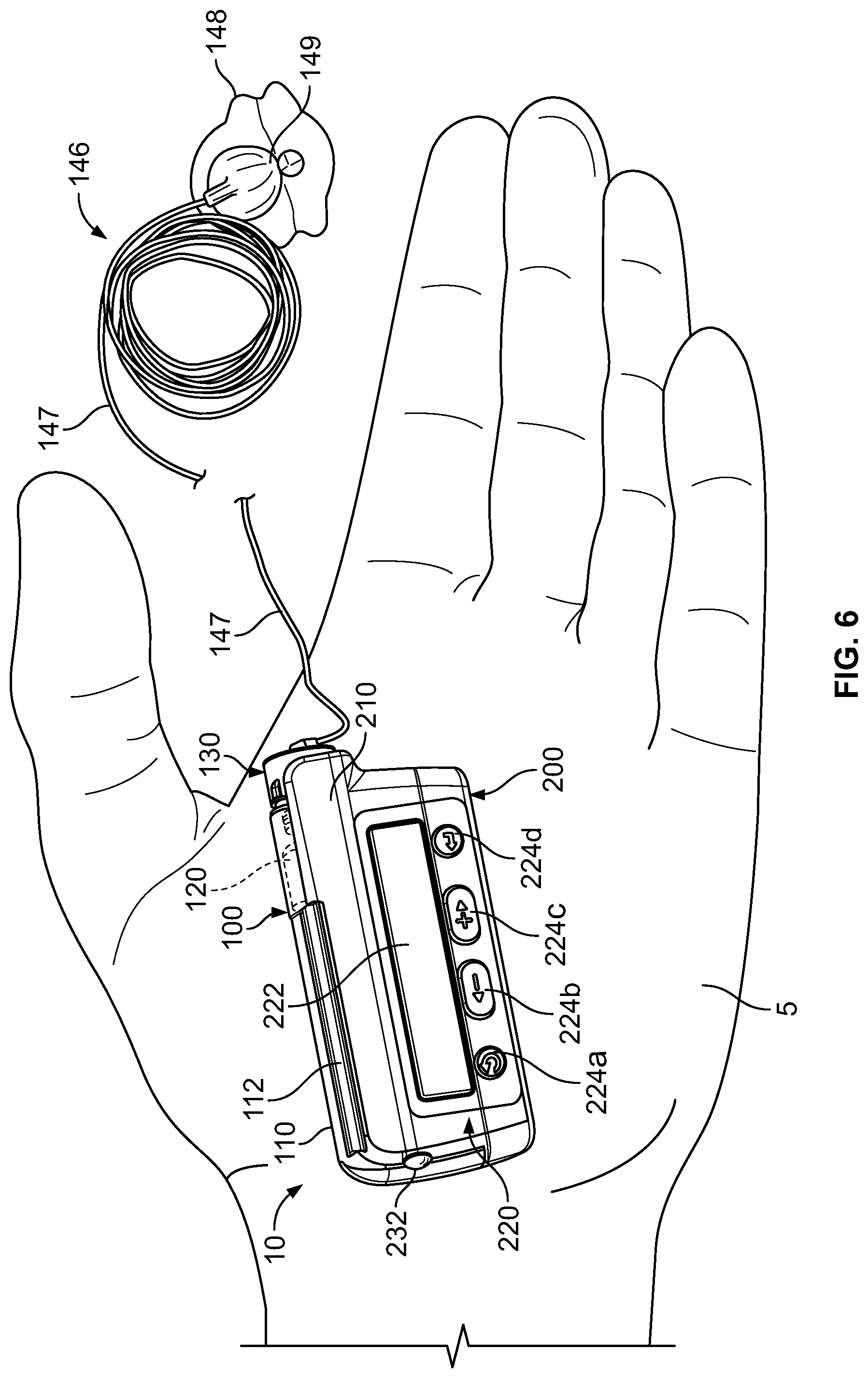 Patent US12403245 Figure 5 – Operating a portable medical device