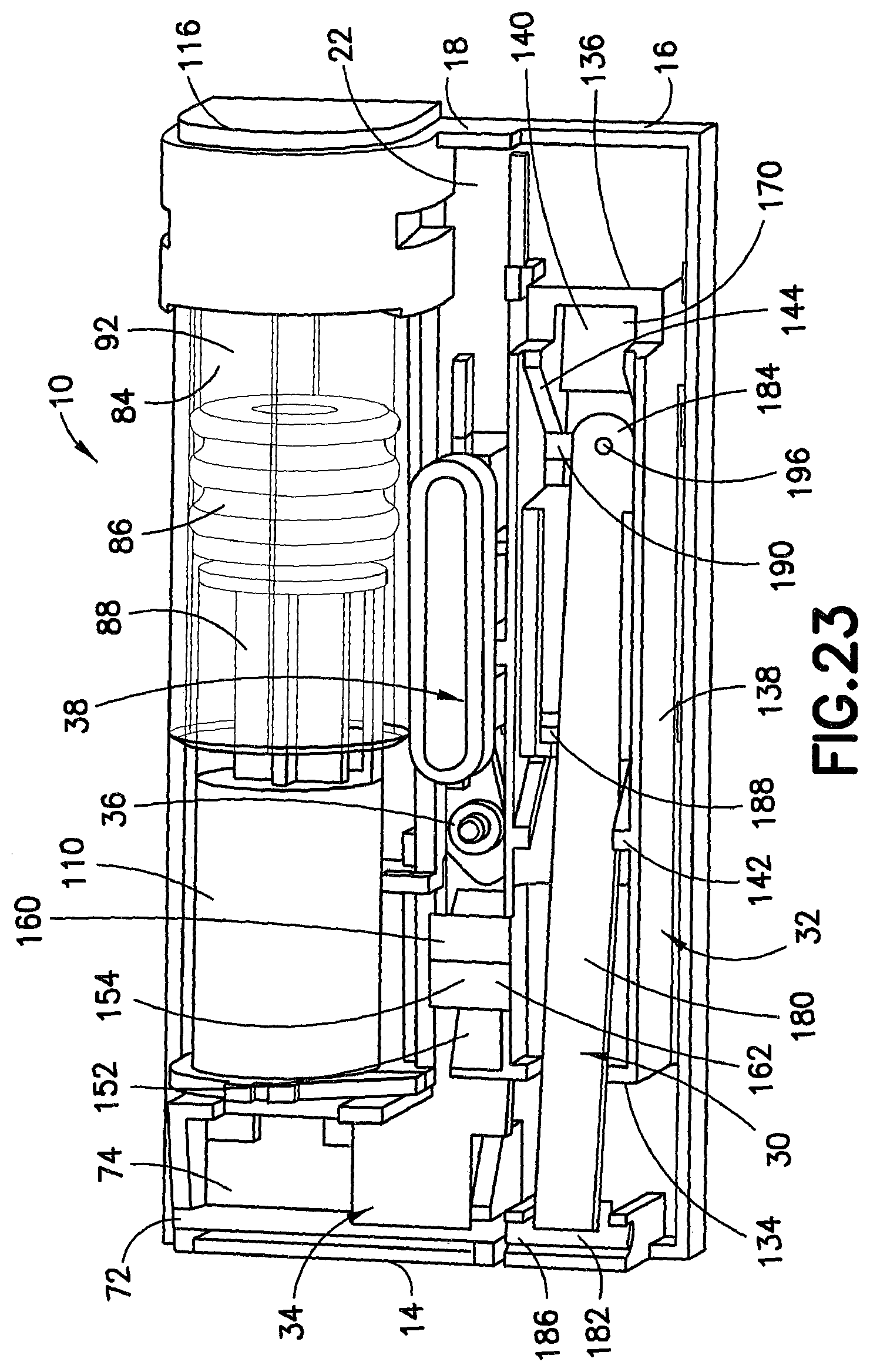 Patent US12403249 Figure 14 – Microinfuser with automatic needle retraction