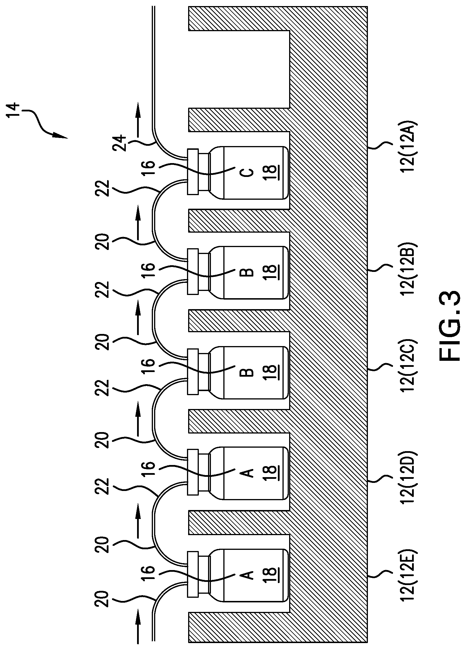 Patent US12403254 Figure 2 – System for interrogating serially-connected drug modules in a combinatorial drug delivery device