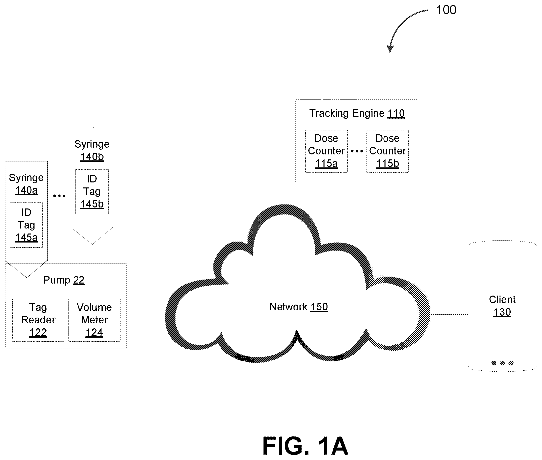 Patent US12403255 — Medication tracking system — Figure 1