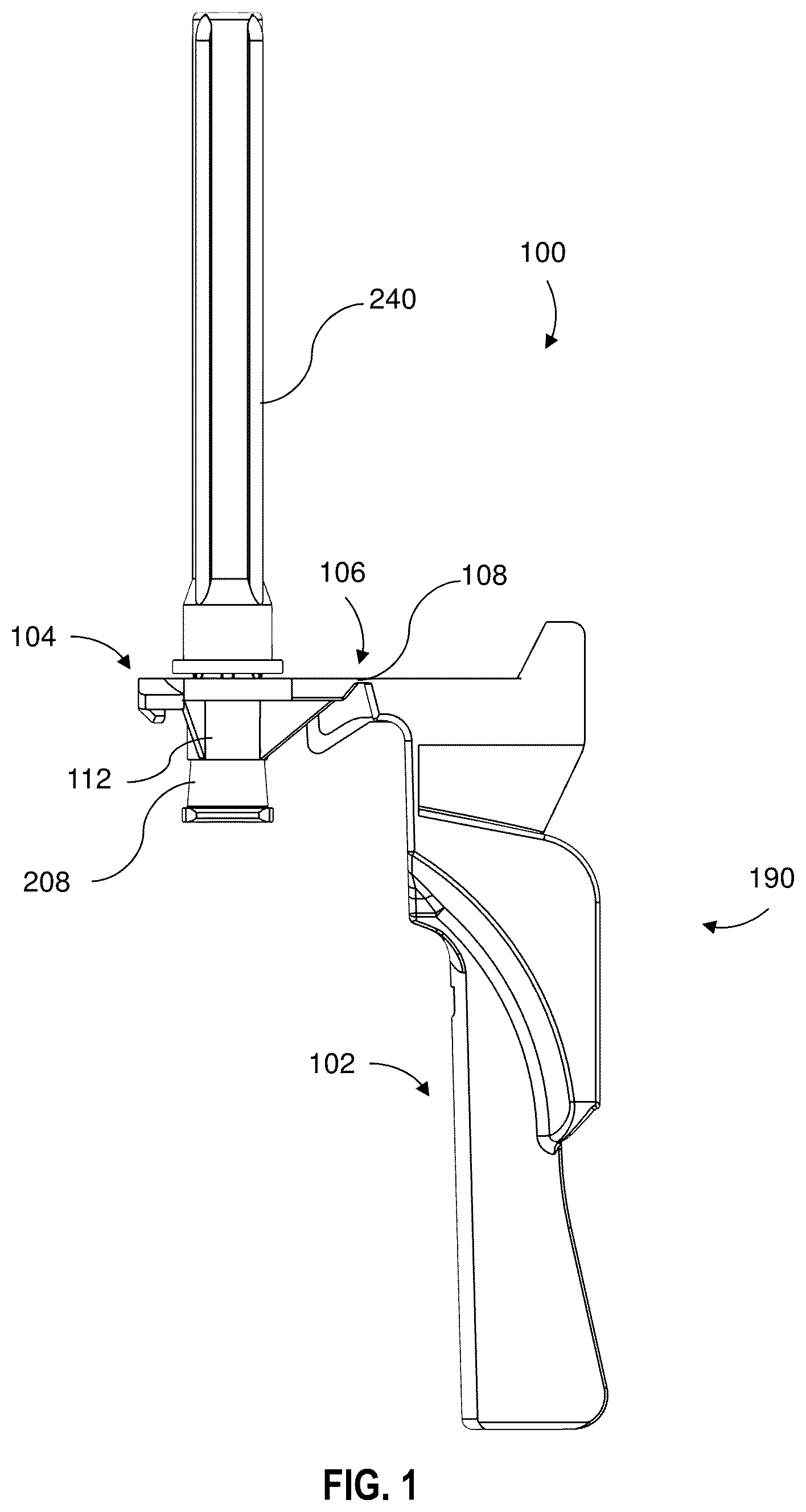 Patent US12403265 — Hinged needle shield and needle assemblies — Figure 1