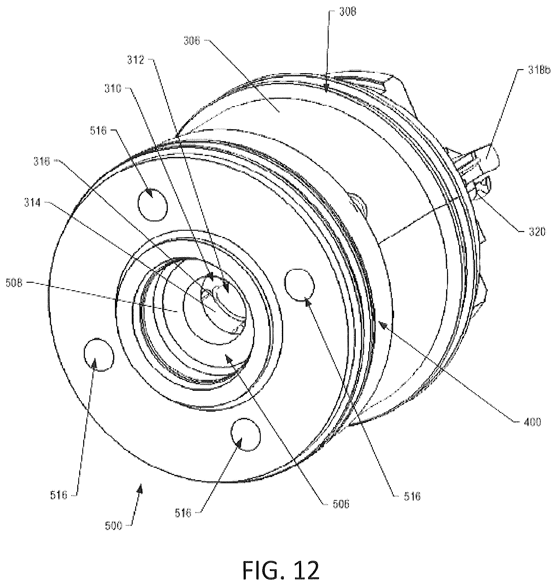 Patent US12403273 Figure 12 – Aerosol delivery device with a reservoir housing and a vaporizer assembly