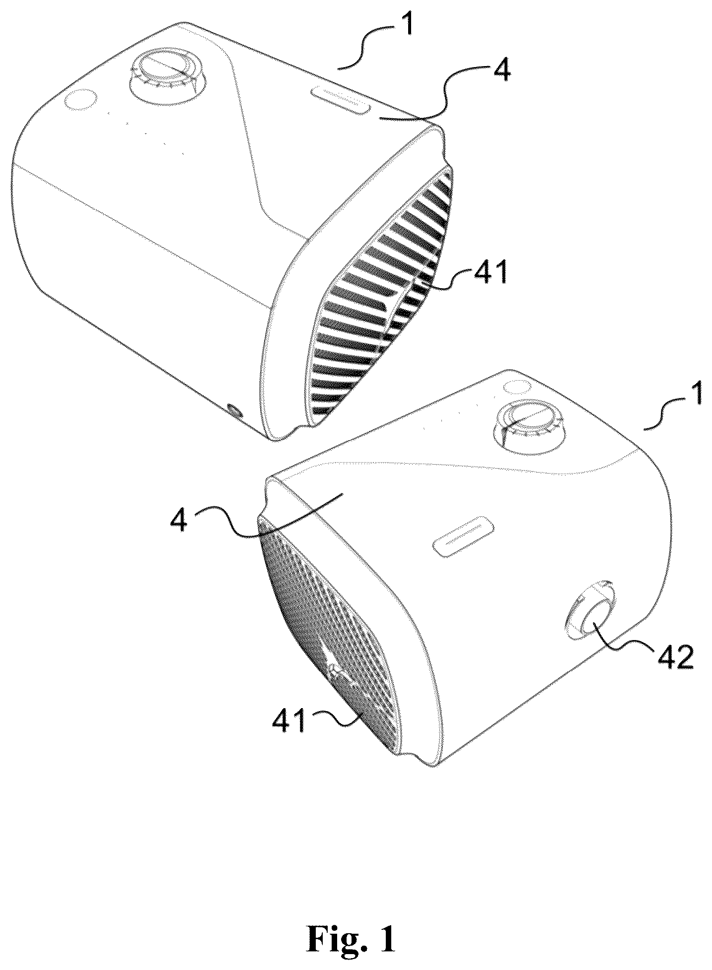 Patent US12403279 Figure 1 – Noise-reducing respiratory device