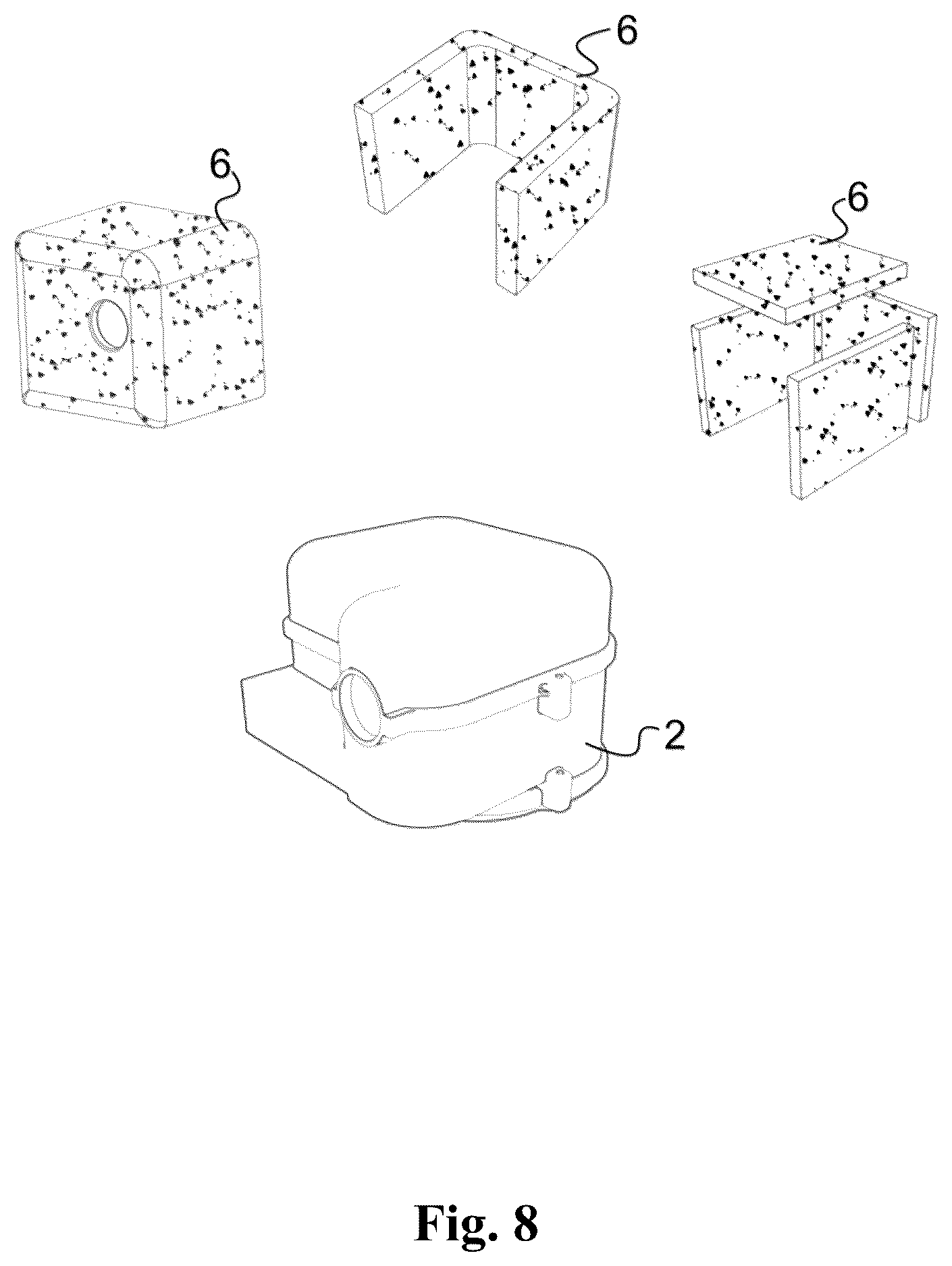 Patent US12403279 Figure 8 – Noise-reducing respiratory device