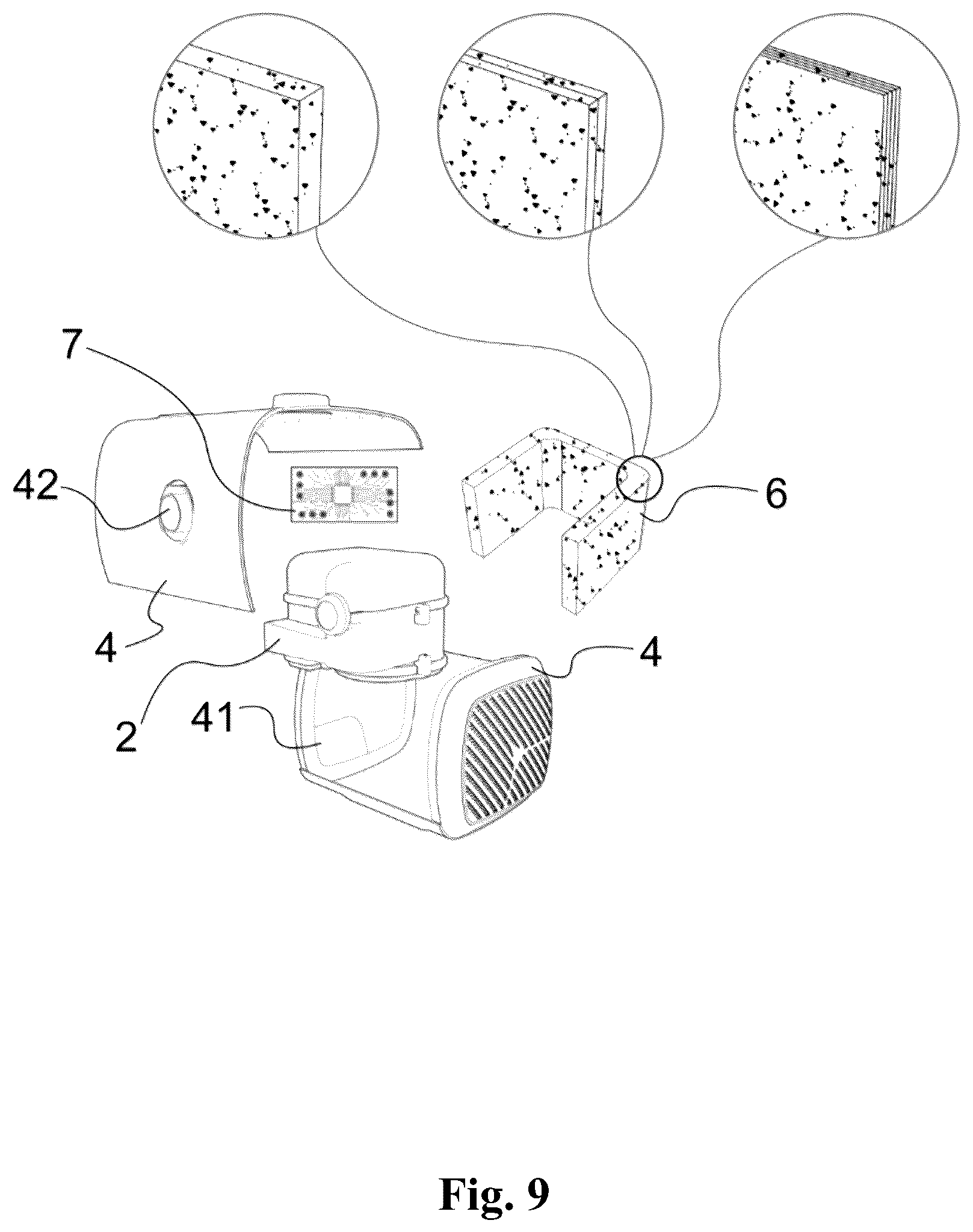 Patent US12403279 Figure 9 – Noise-reducing respiratory device